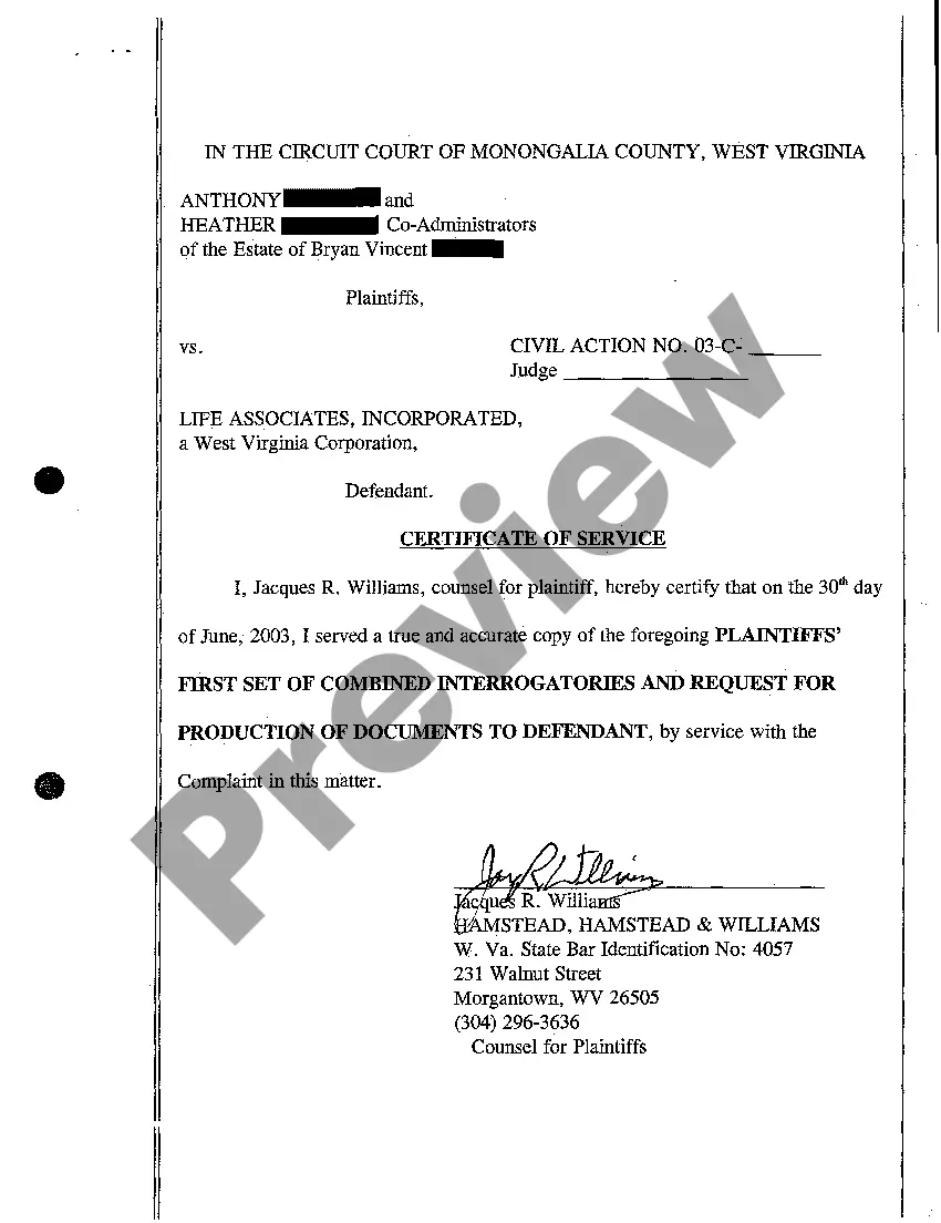 Preview A02 Plaintiff's First Set of Combined Interrogatories and Request for Production of Documents to Defendant