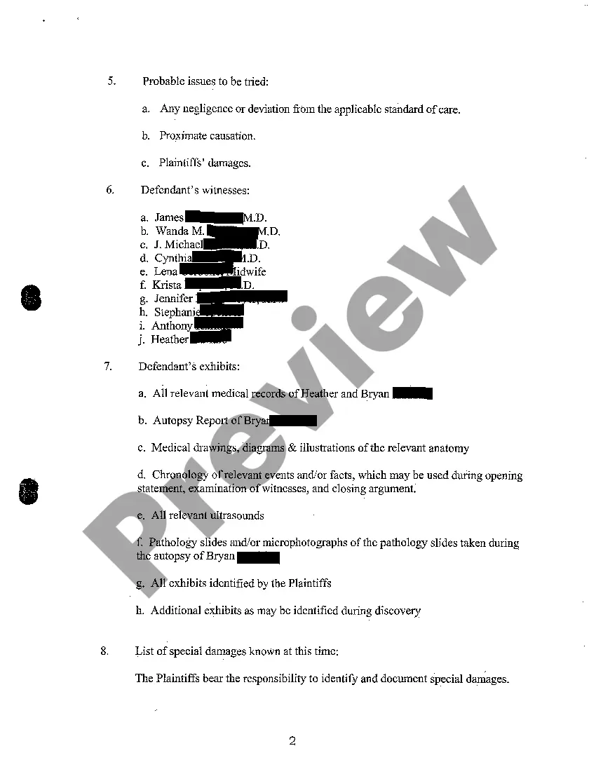 Preview A06 Defendant's Pretrial Scheduling Conference Memorandum