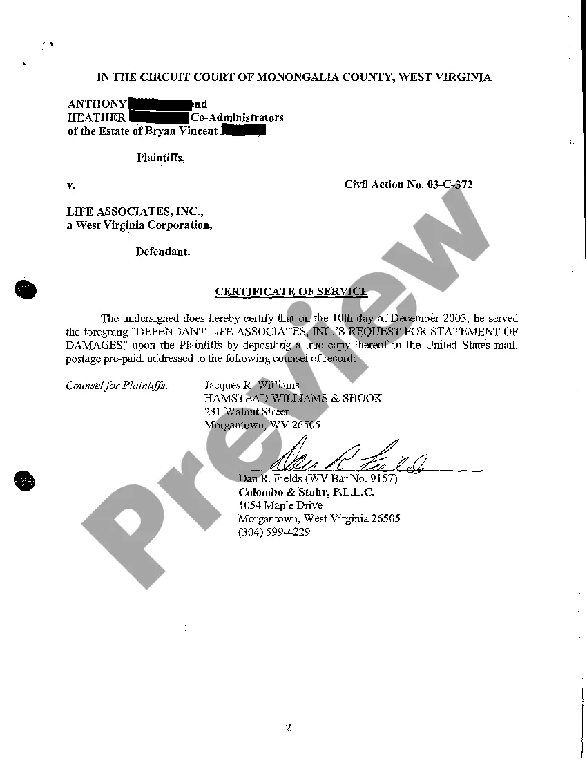 Get A08 Defendant's Request for Statement of Damages Preview A08 Defendant's Request for Statement of Damages