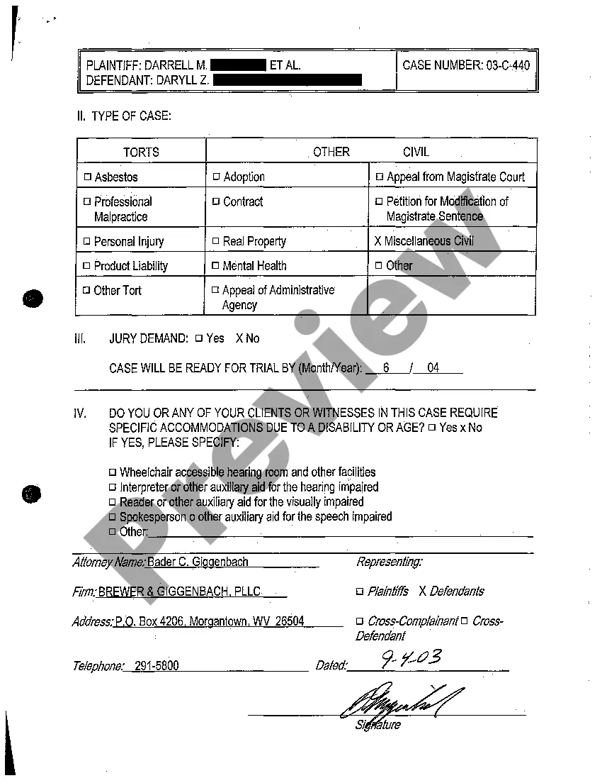 Get A07 Civil Case Information Statement Preview A07 Civil Case Information Statement