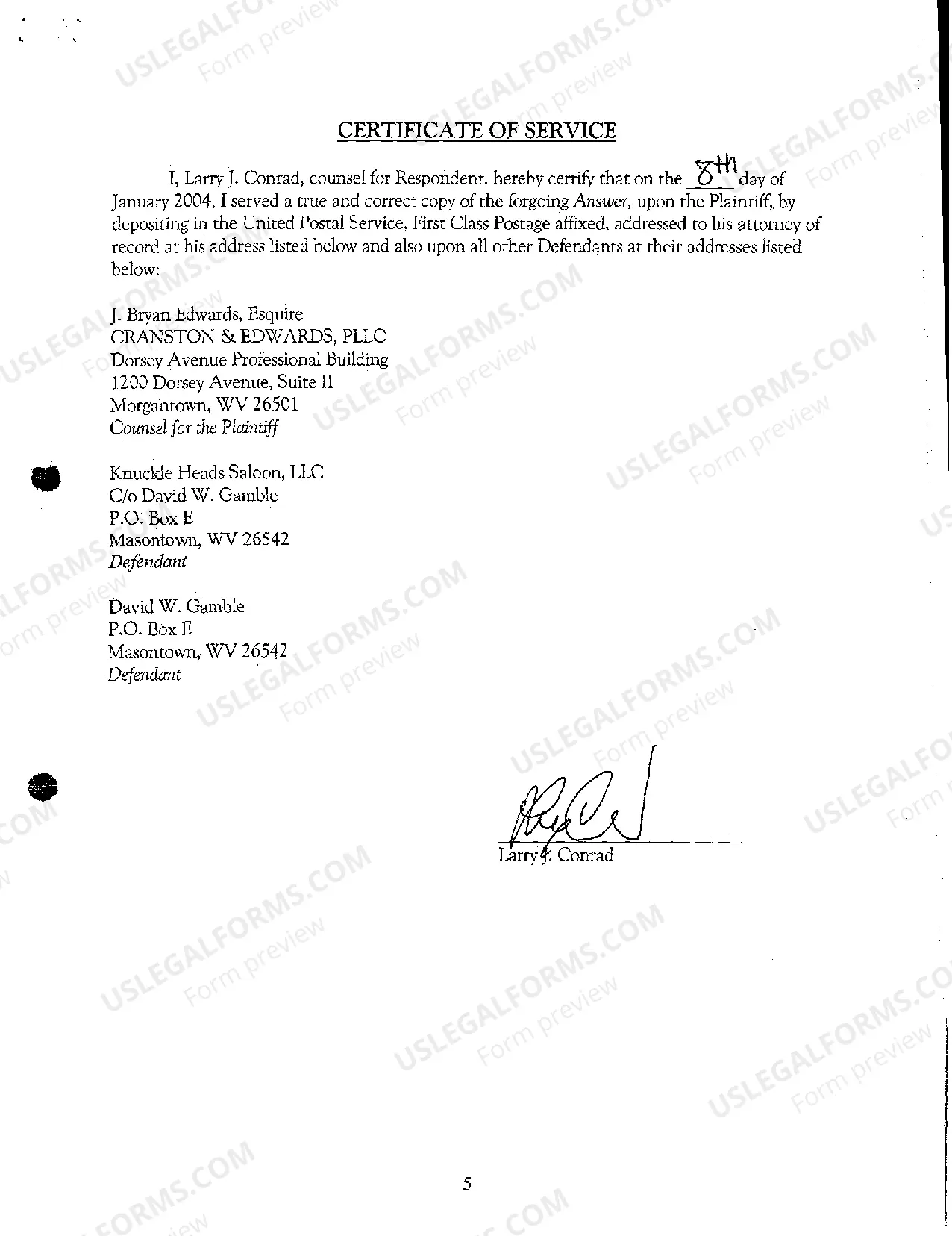 Preview A05 Defendant's Answer to Complaint