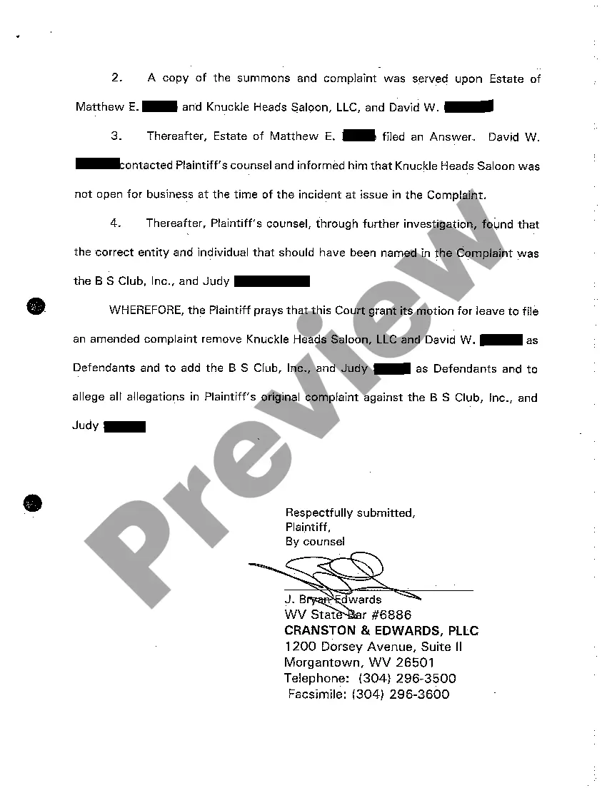 Preview A06 Motion for Leave to File and Amended Complaint