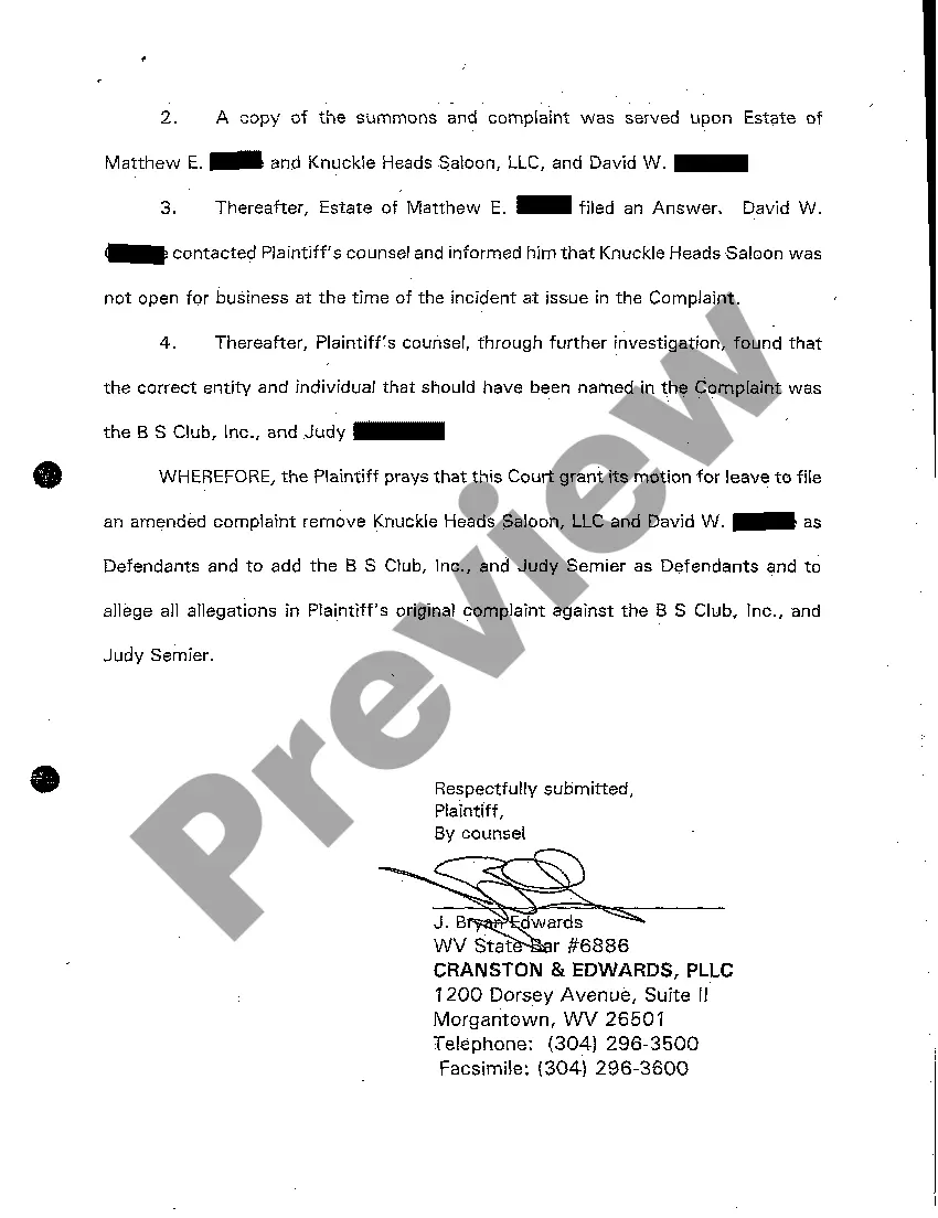 Preview A11 Motion for Leave to File and Amended Complaint