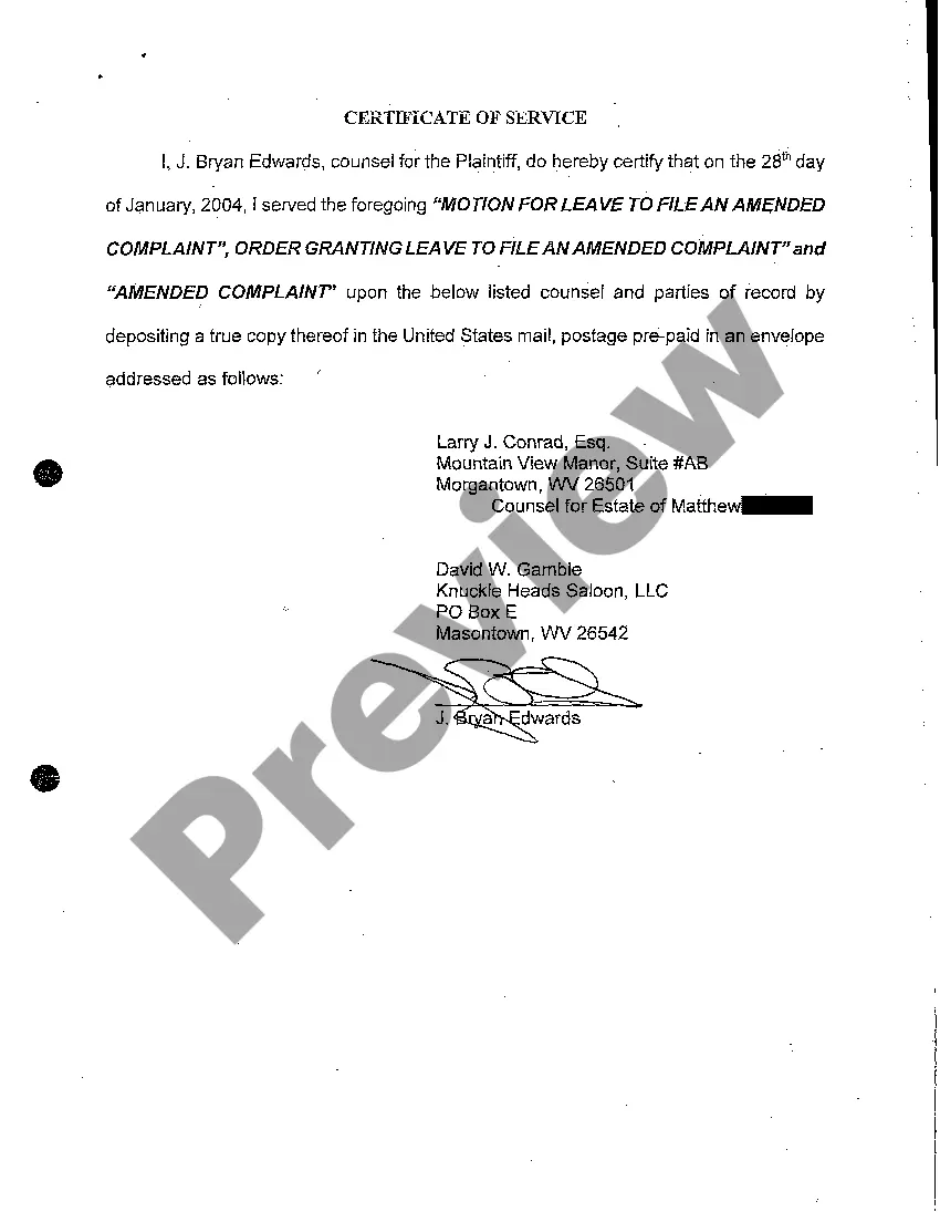 Preview A11 Motion for Leave to File and Amended Complaint