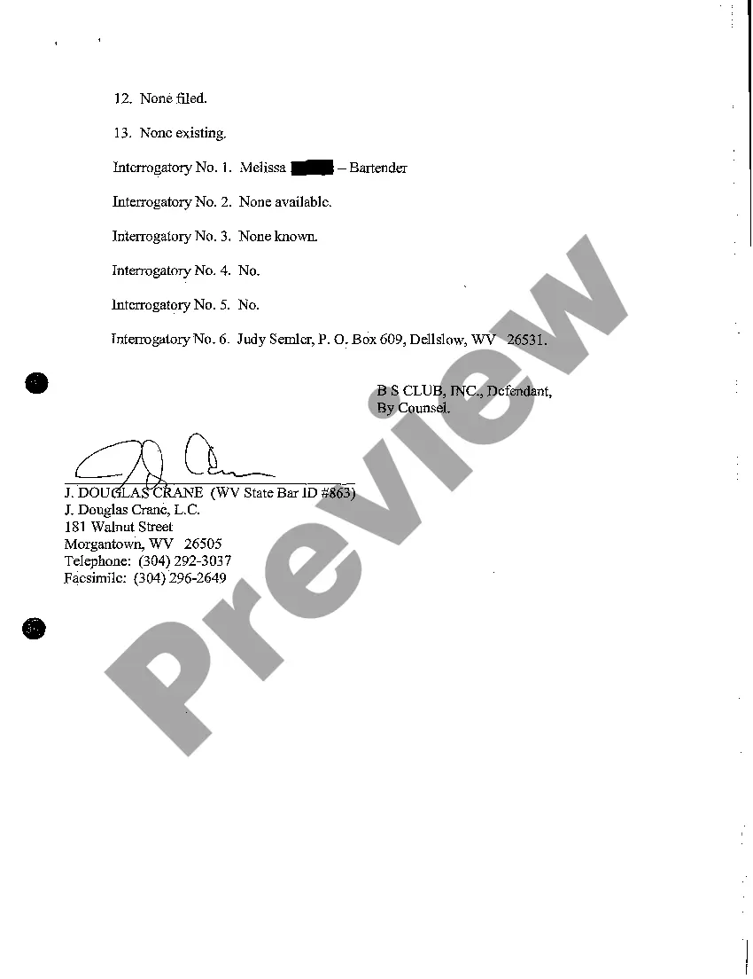 Preview A14 Response to Plaintiff's First Set of Combined Discovery Requests to Defendant