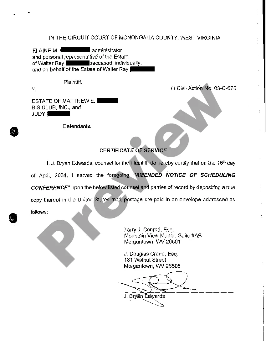 Get A16 Amended Notice of Scheduling Conference Preview A16 Amended Notice of Scheduling Conference