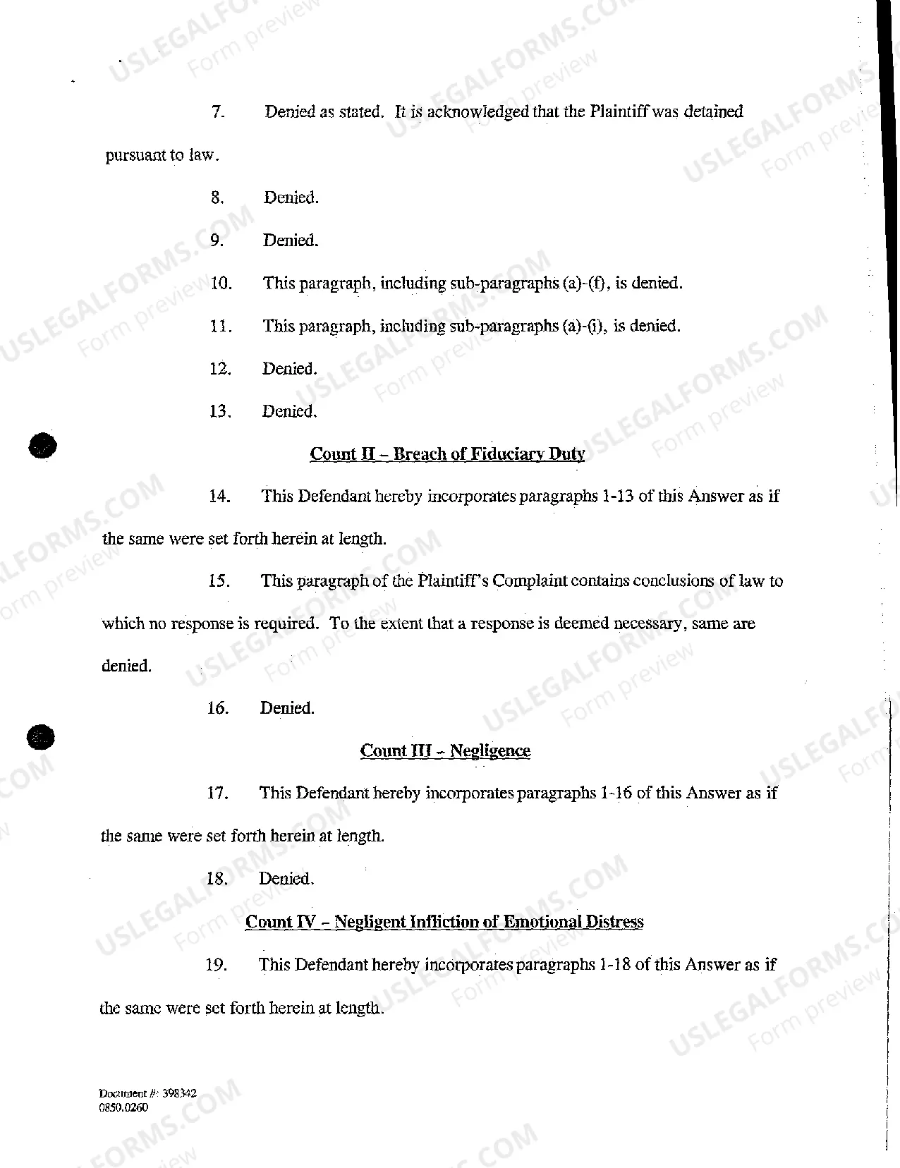 Preview A05 Answer and Affirmative Defenses