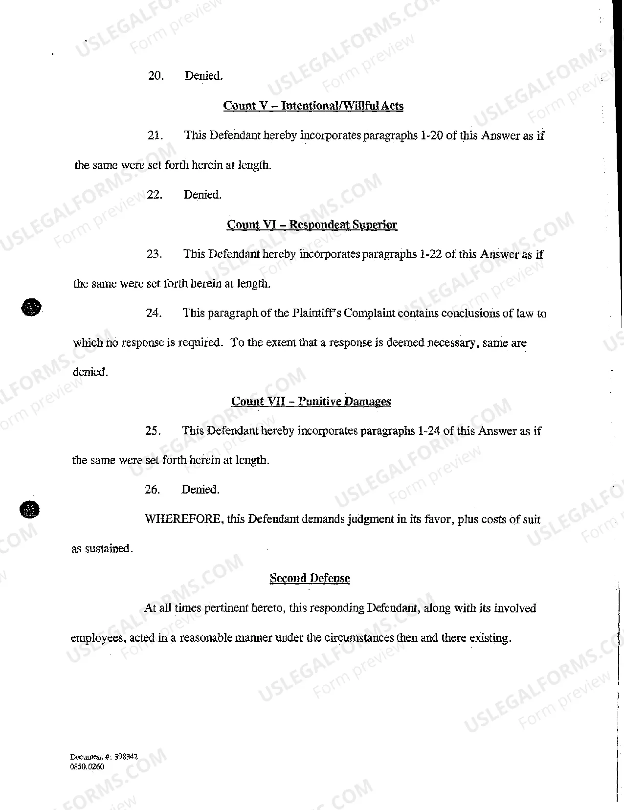 Preview A05 Answer and Affirmative Defenses