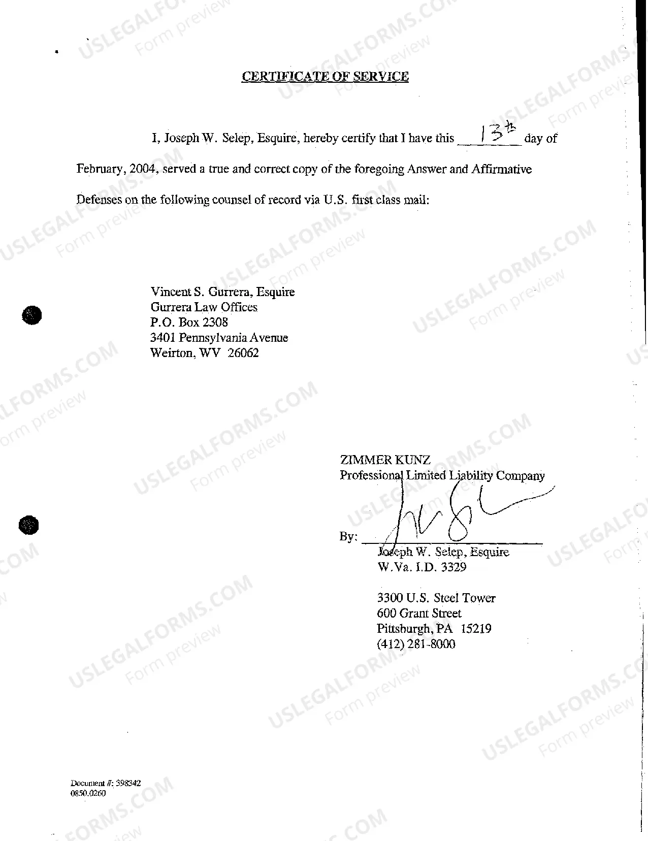 Preview A05 Answer and Affirmative Defenses