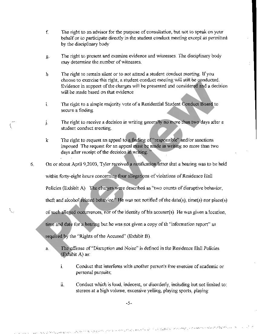 Preview A02 Petition For Writ of Certiorari and Review and For Temporary Injunction from Evicting Petitioner from Occupancy of College Dormitory