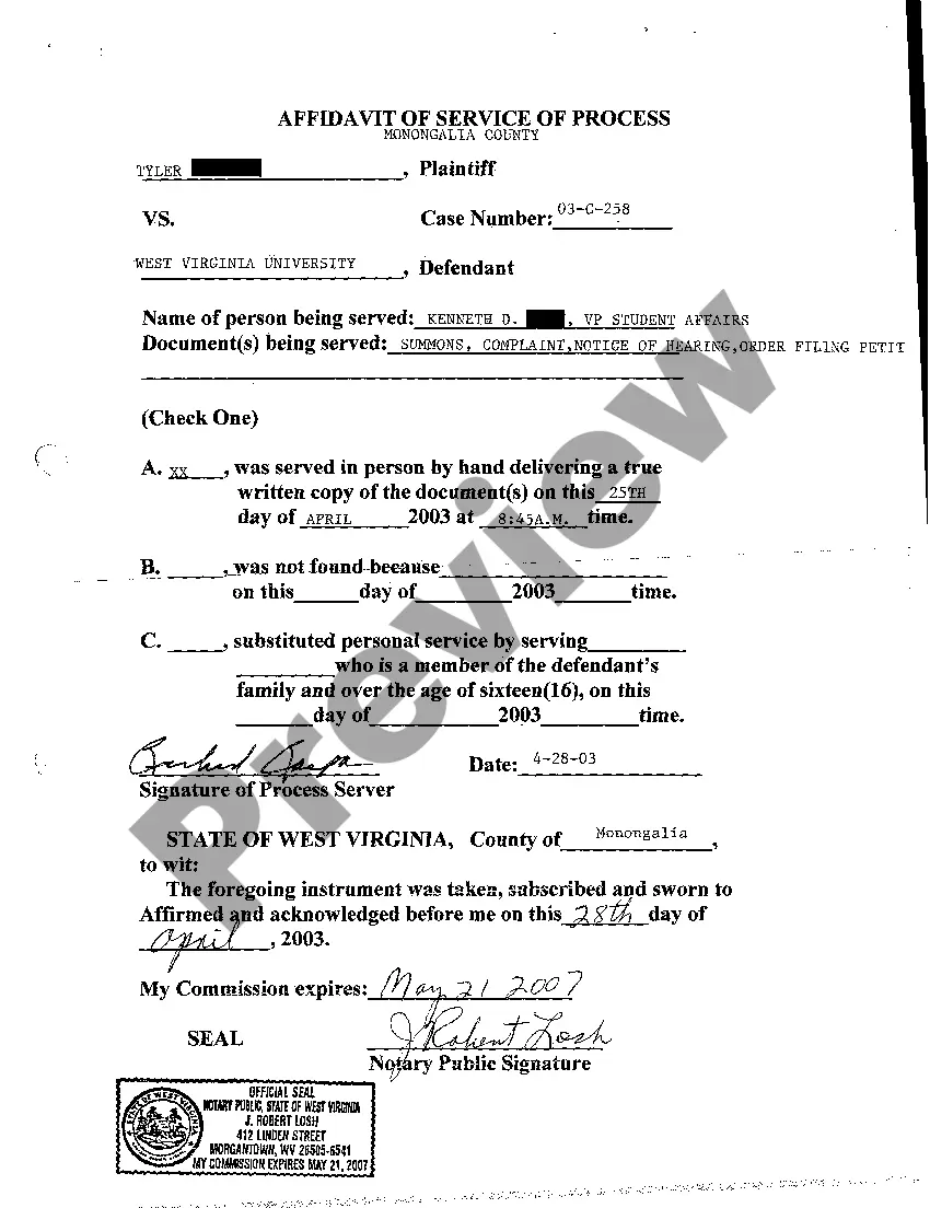 Preview A03 Notice of Hearing on Petition for Injunction from Eviction of Petitioner from Dormitory