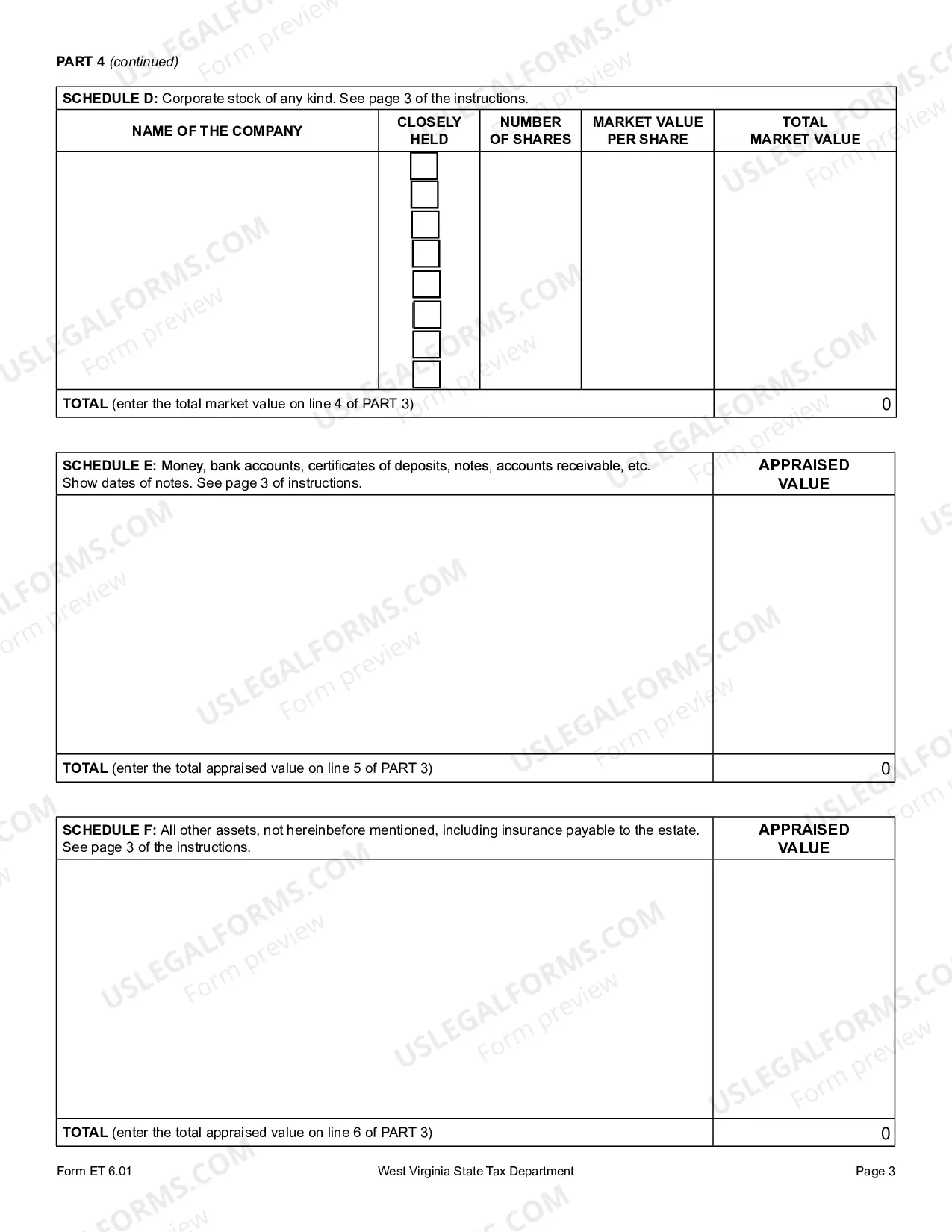 Preview Appraisement of the Estate for Decedents Dying on or after July 13, 2001