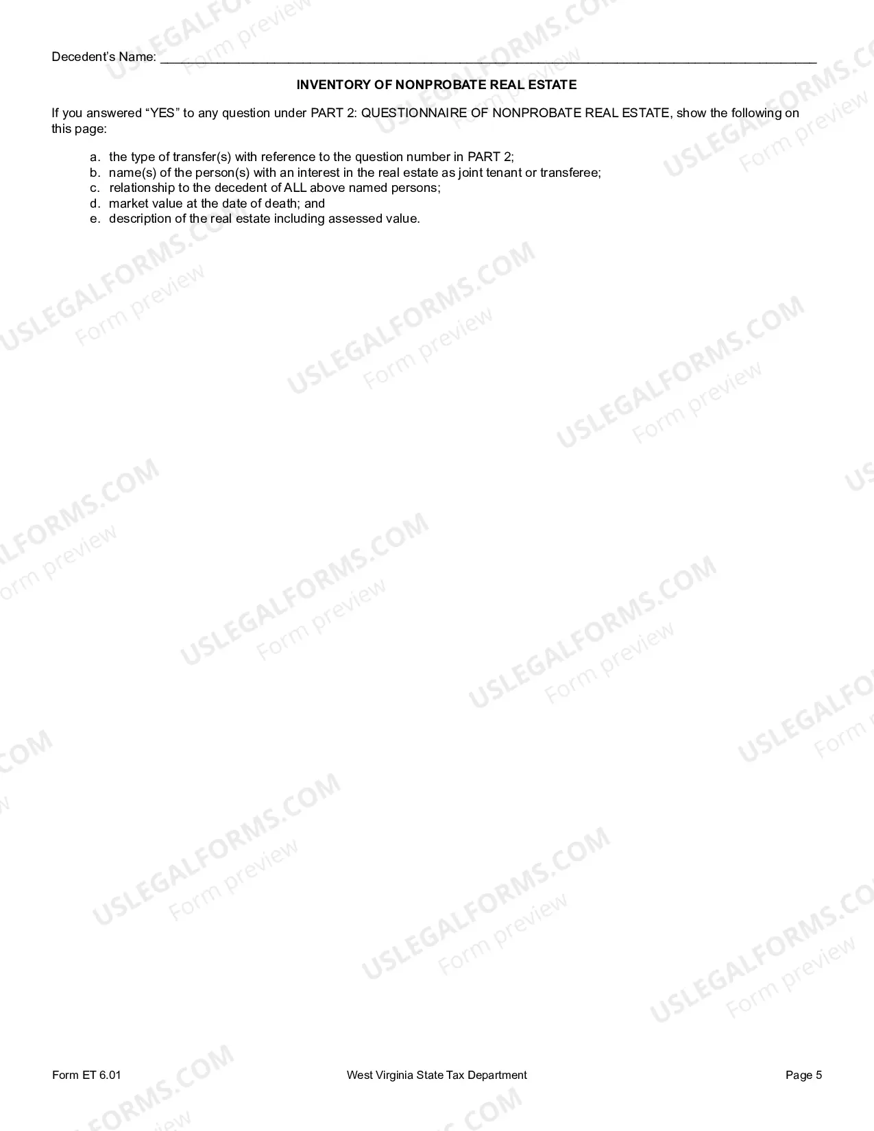 Preview Appraisement of the Estate for Decedents Dying on or after July 13, 2001