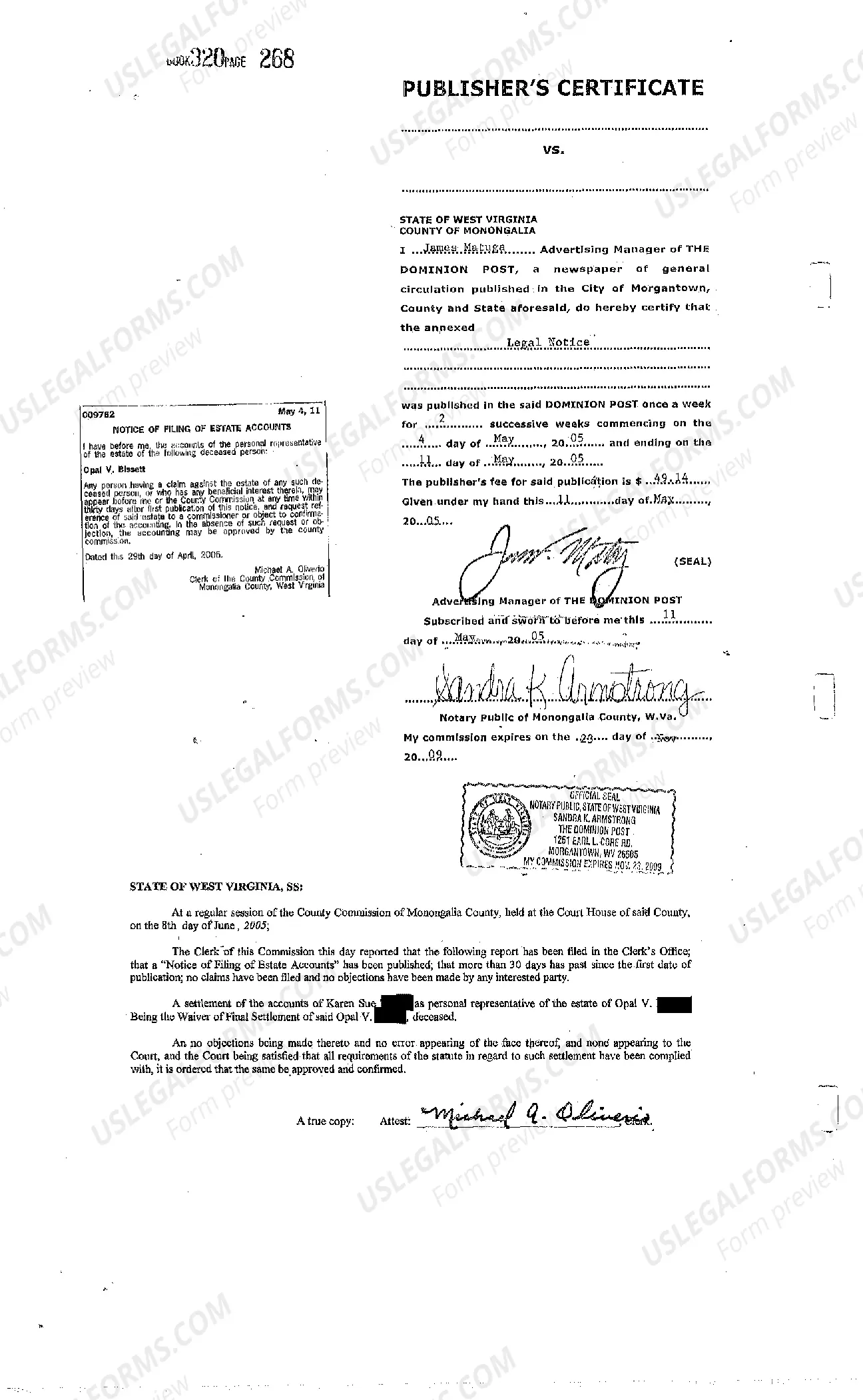 Preview Waiver of Final Settlement