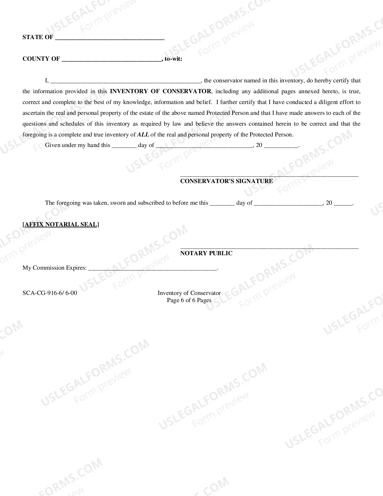Preview Inventory of A Conservator West Virginia Code Section 44A-3-8