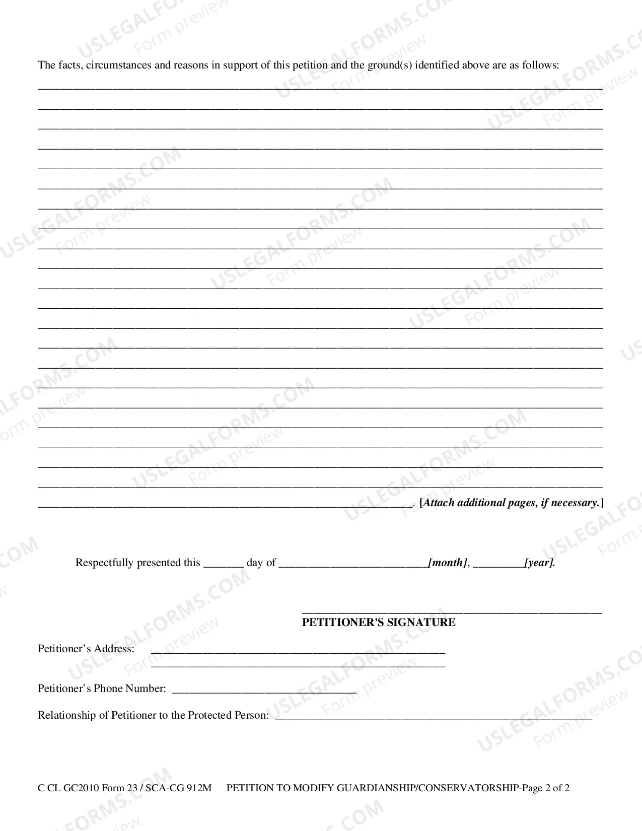 Preview Petition for Termination, Revocation or Modification of Appointment of Conservator / Guardian