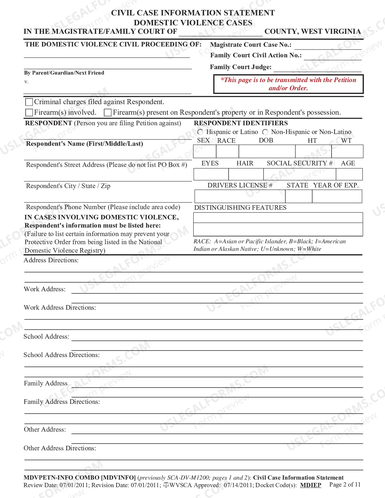 Preview Domestic Violence Petition
