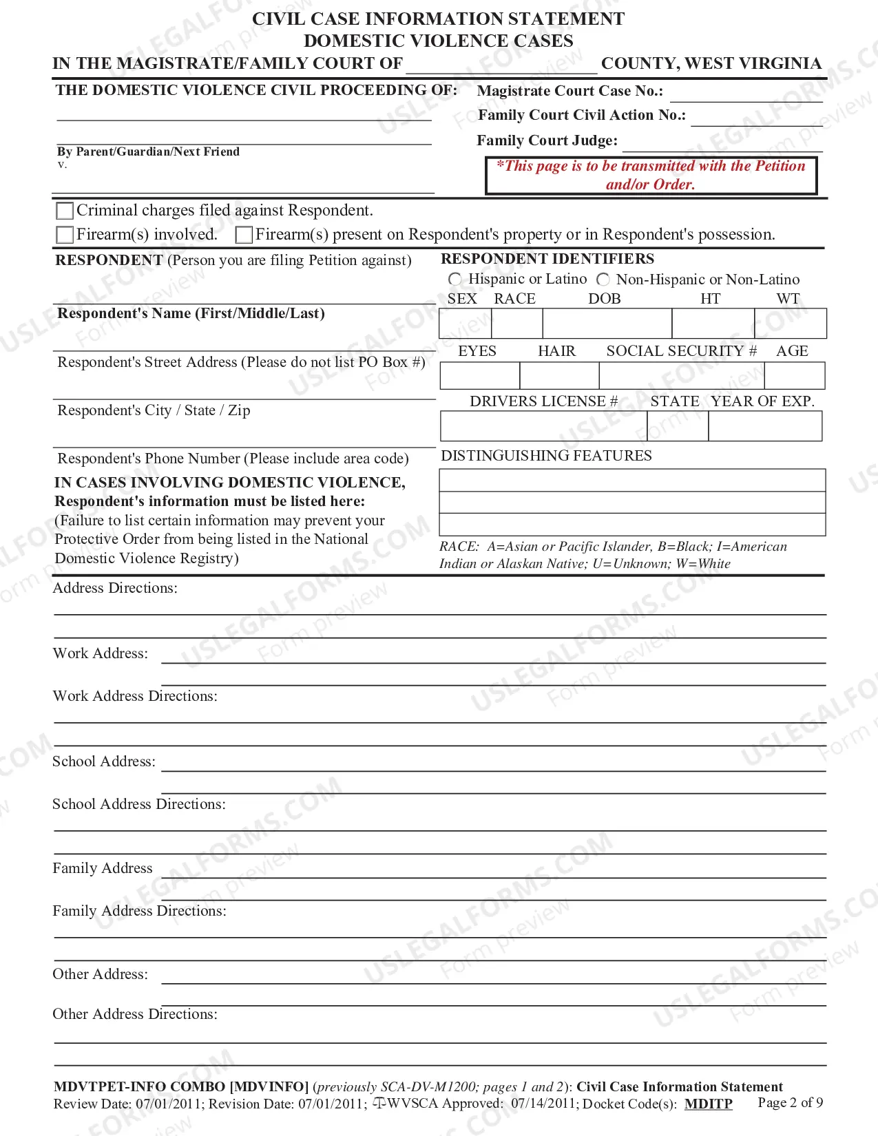 Preview Domestic Violence - Petition for Temporary Emergency Protective (TEPO) Order