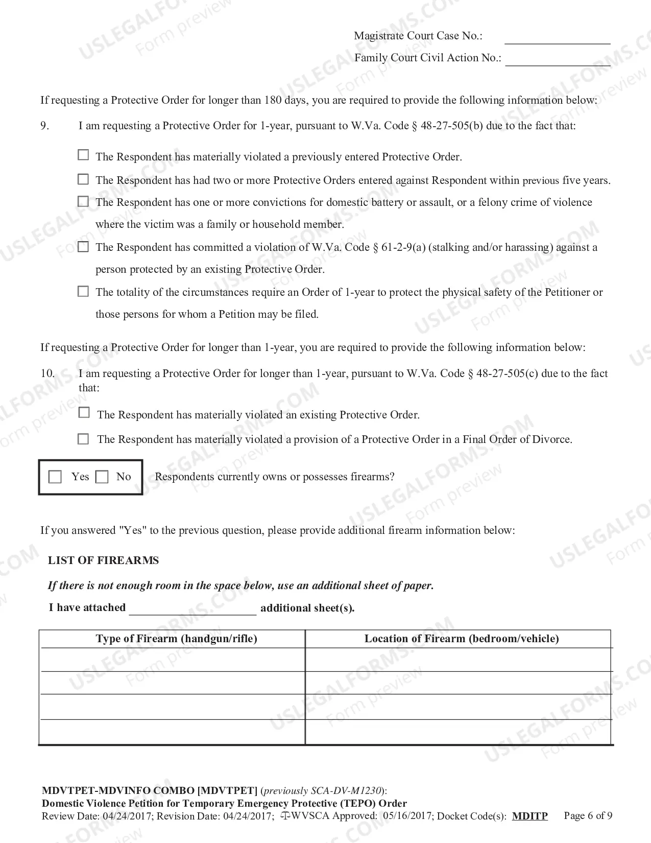 Preview Domestic Violence - Petition for Temporary Emergency Protective (TEPO) Order