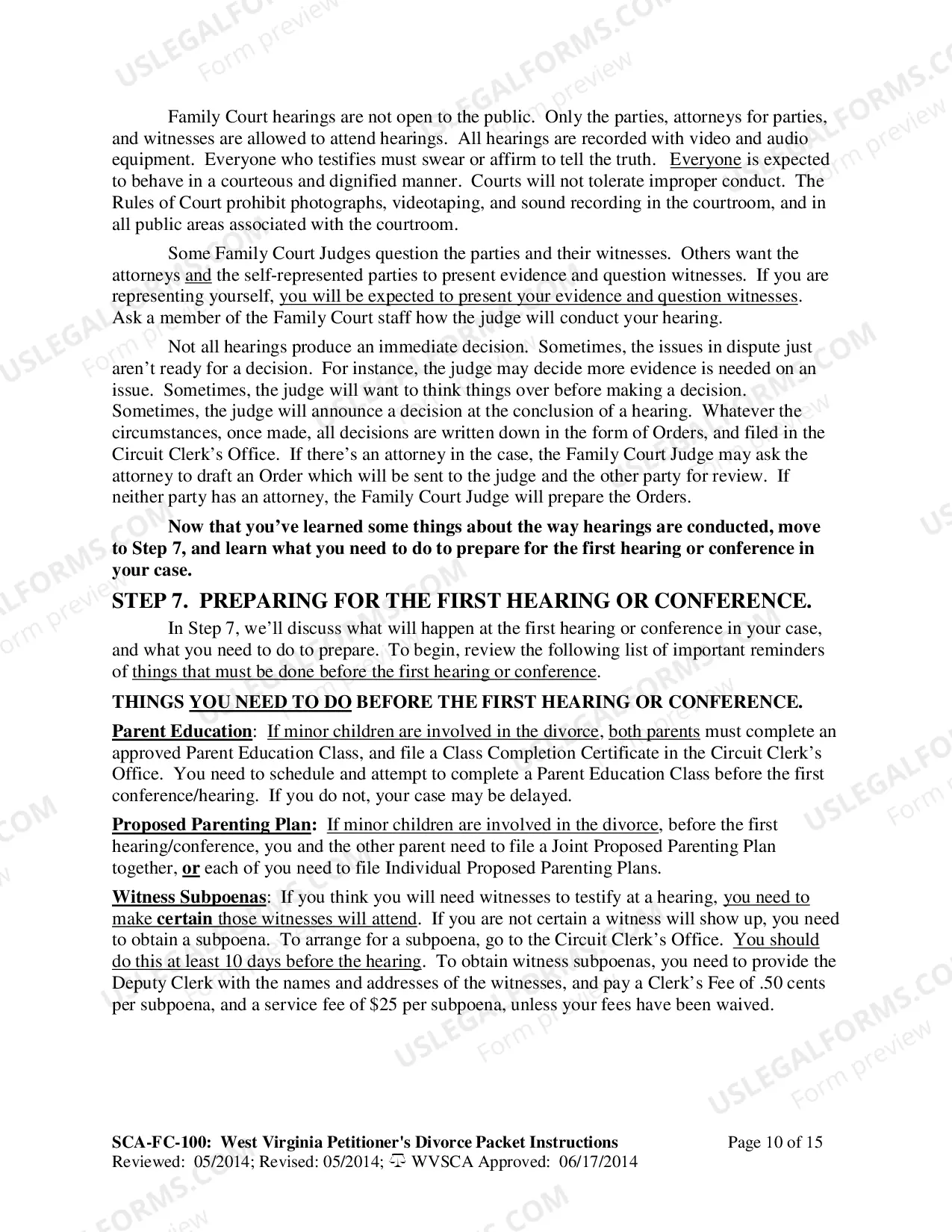 Preview Instructions for Completing Divorce Forms - Petitioner