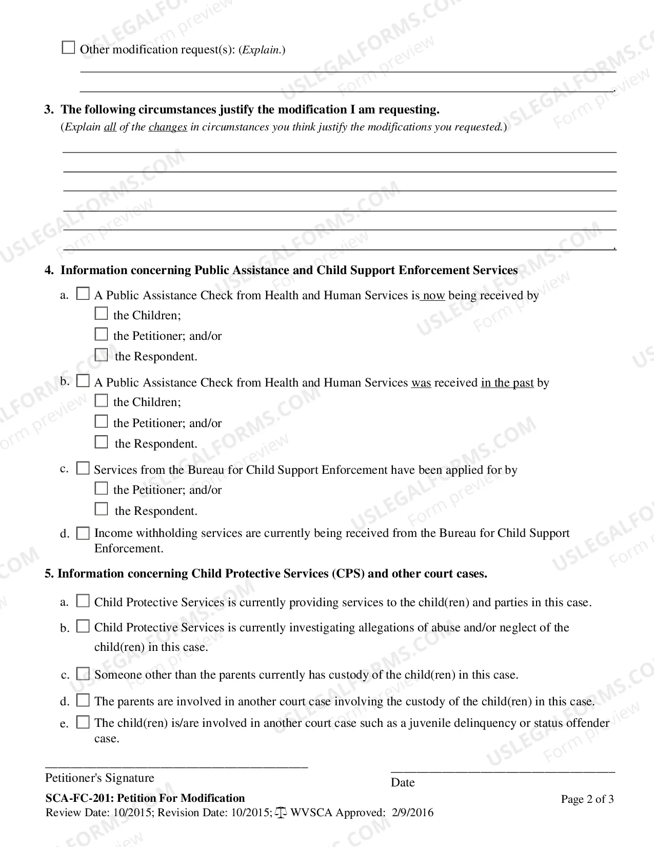 Preview Petition for Modification