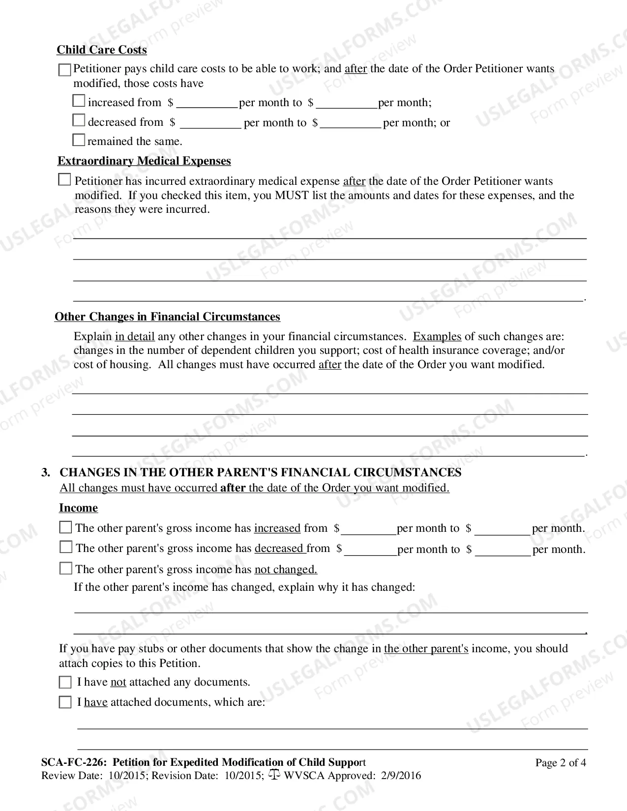 Preview Petition for Expedited Modification of Child Support