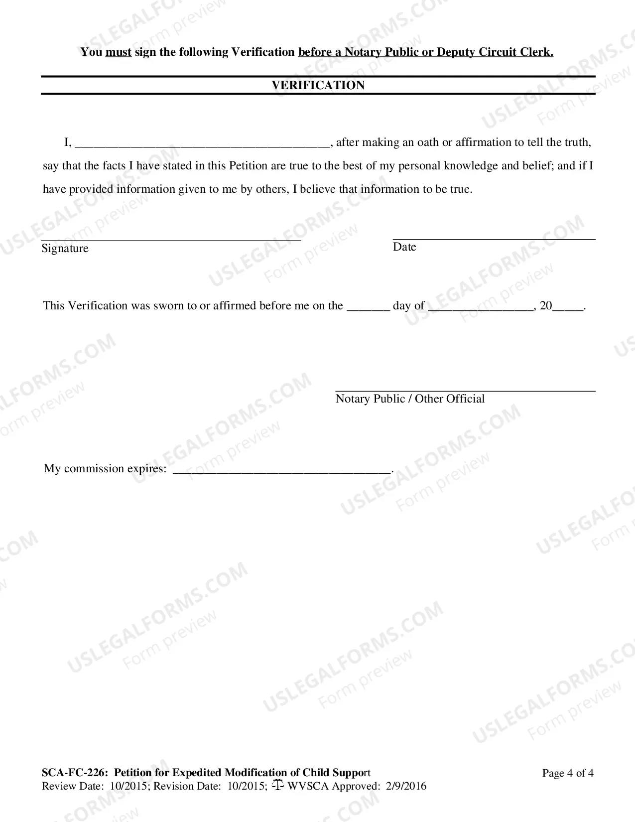 Preview Petition for Expedited Modification of Child Support