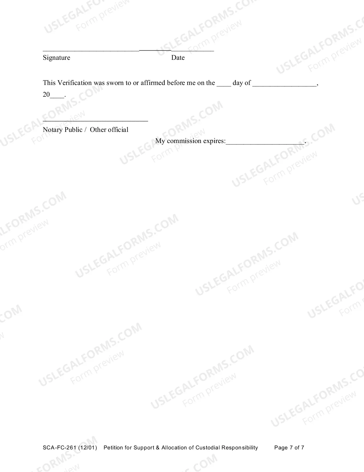 Preview Petition for Support and / Or Allocation of Custodial Responsibility