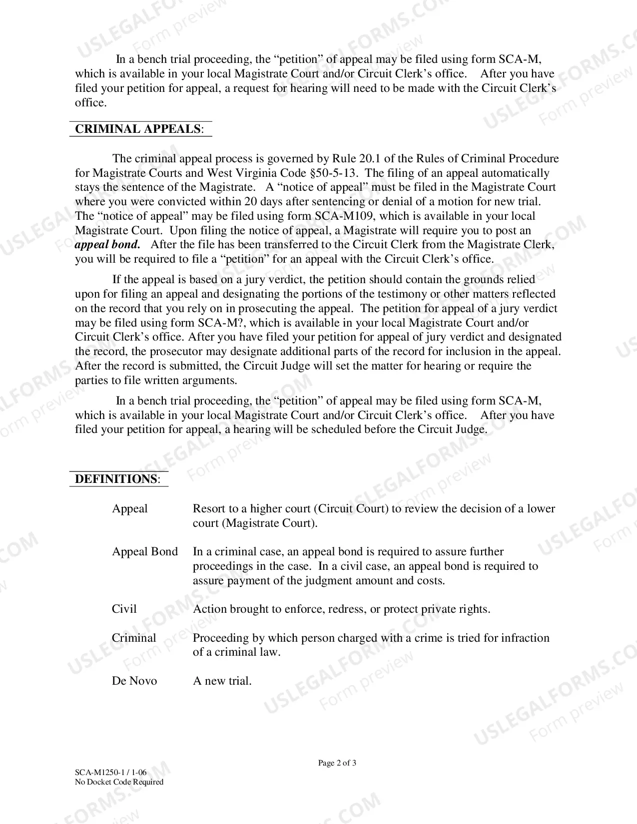 Preview Information Regarding The Appeal Process From Magistrate Court to Circuit Court