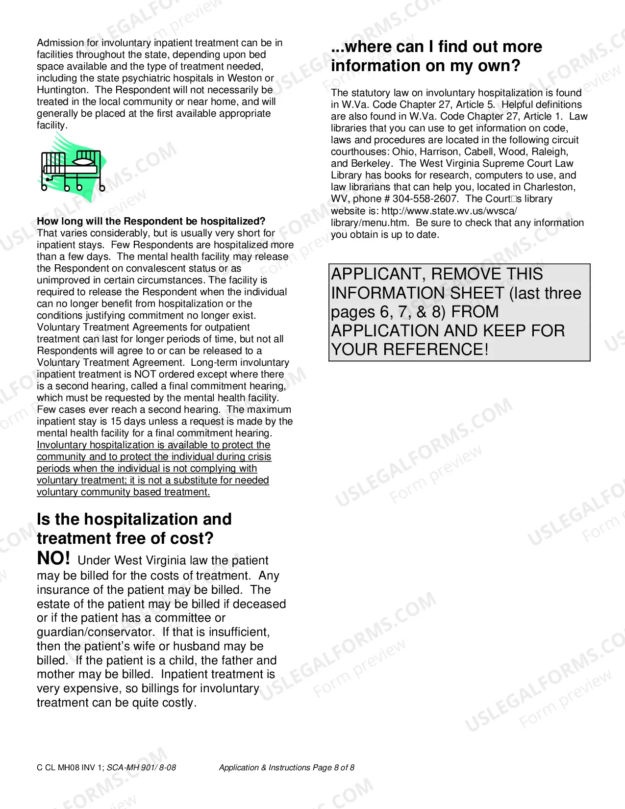 Preview Application for Involuntary Custody for Mental Health Examination