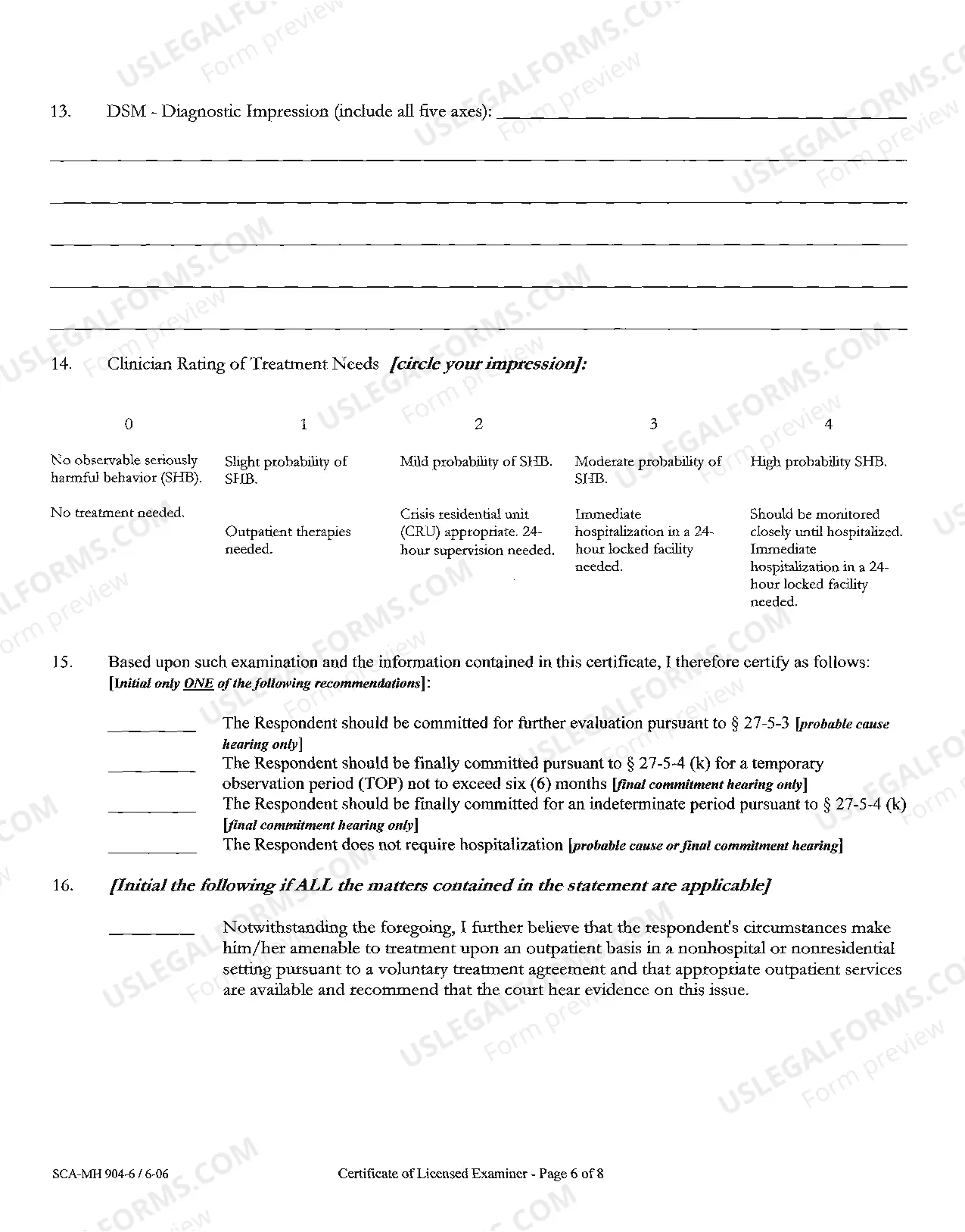 Preview Certificate of Licensed Examiner West Virginia Code: Section 27-5-2, 3, 4 and Section 27-5-11