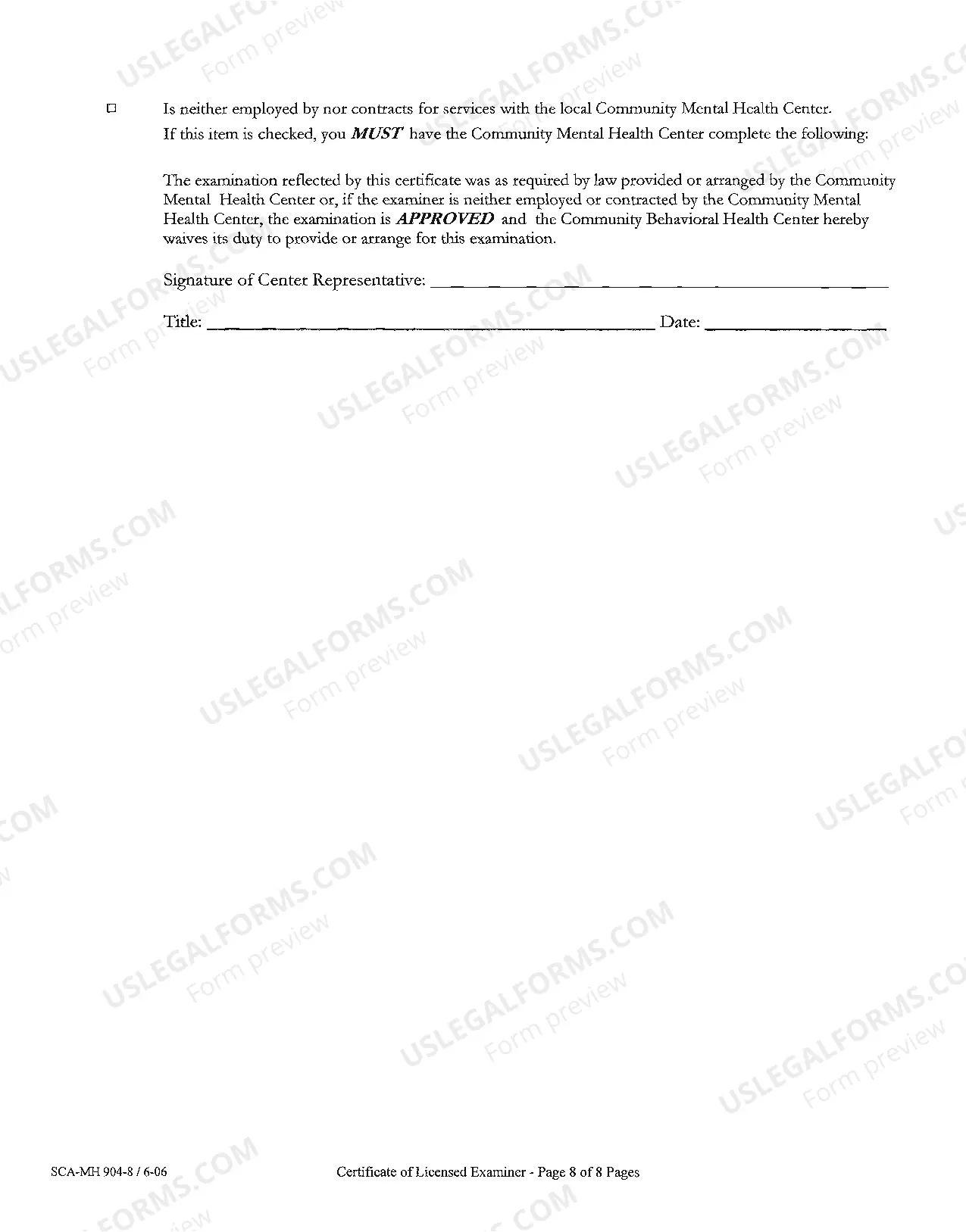 Preview Certificate of Licensed Examiner West Virginia Code: Section 27-5-2, 3, 4 and Section 27-5-11