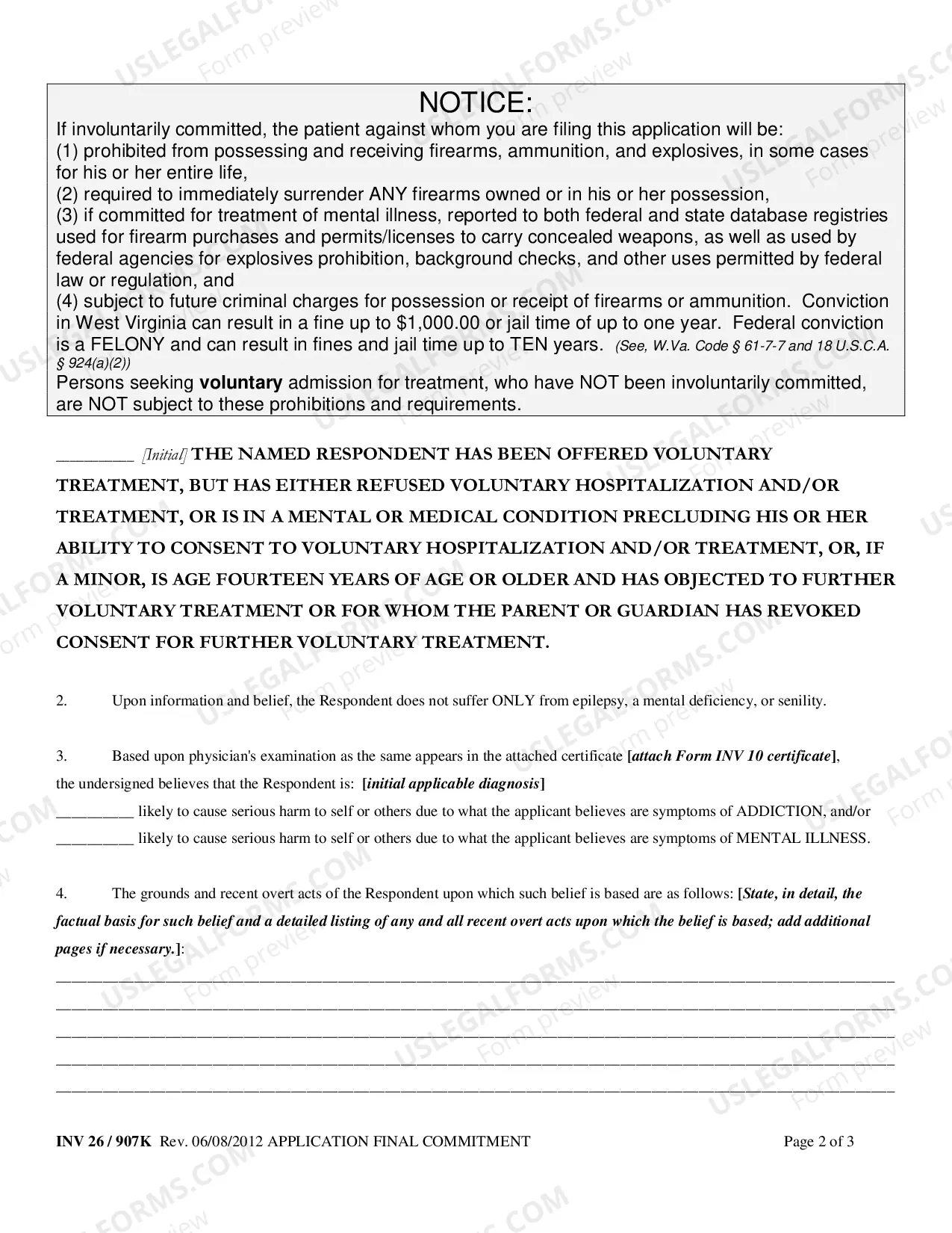 Preview Chief Medical Officer's Application for Final Commitment