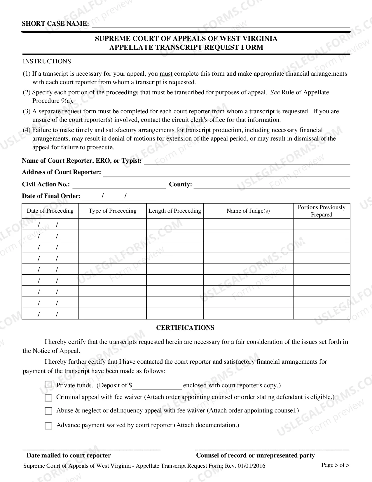 Preview Supreme Court of Appeals of West Virginia Docketing Statement