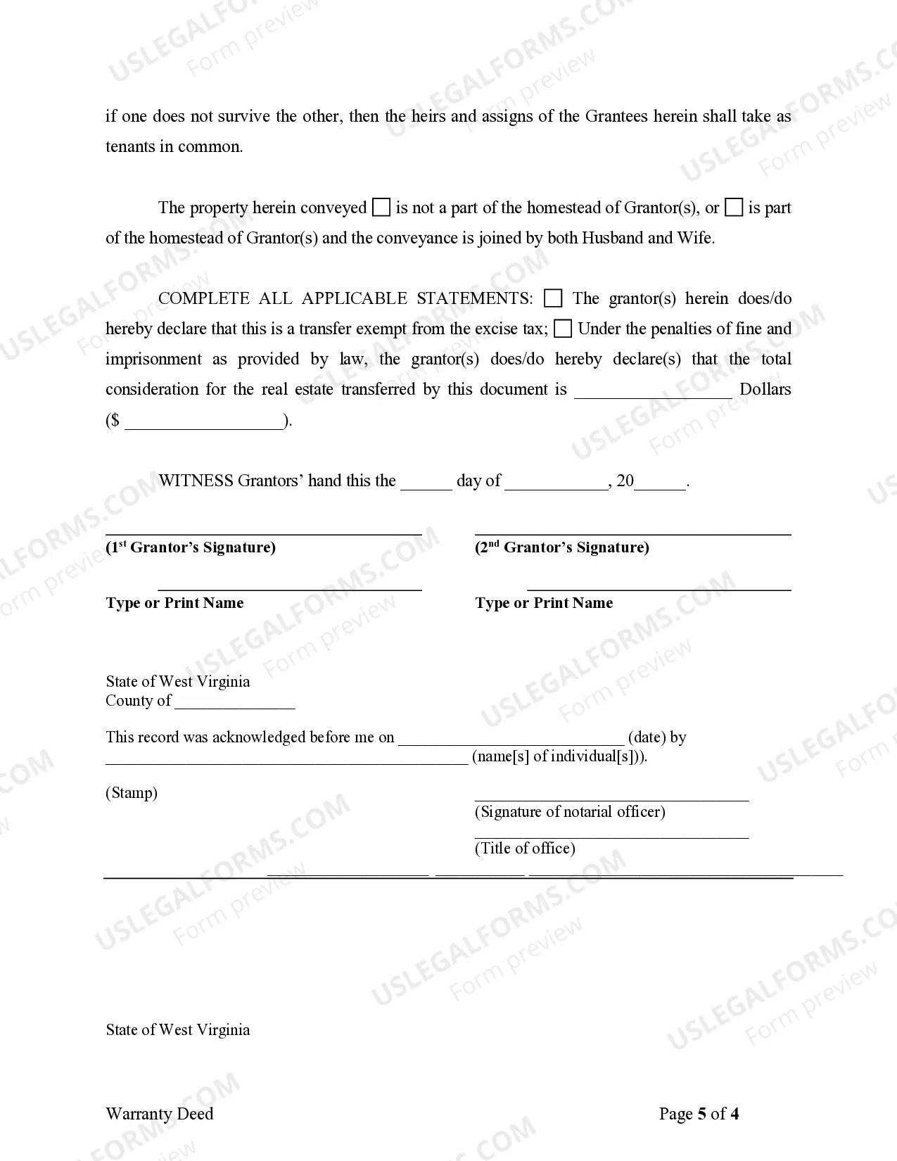 Preview Warranty Deed for Husband and Wife Converting Property from Tenants in Common to Joint Tenancy