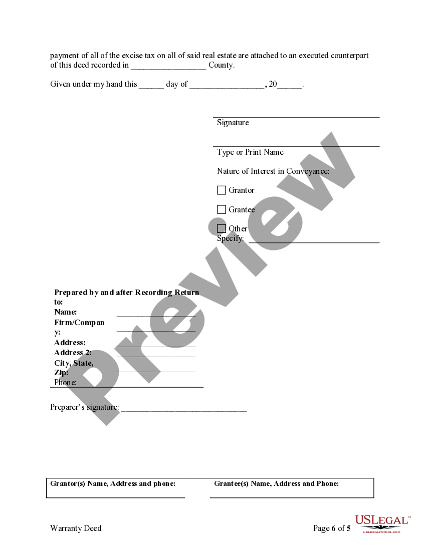West Virginia Warranty Deed from Parents to Child with Reservation of