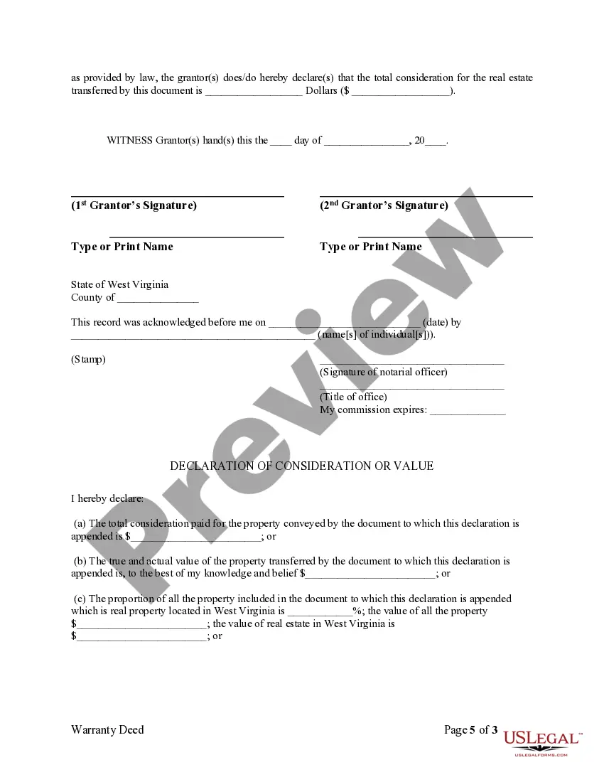 Preview Warranty Deed Converting Separate or Joint Property to Joint Tenancy