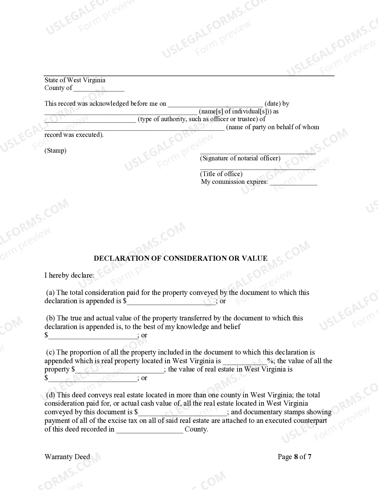 Preview Warranty Deed where a Limited Partnership or LLC is the Grantor, or Grantee