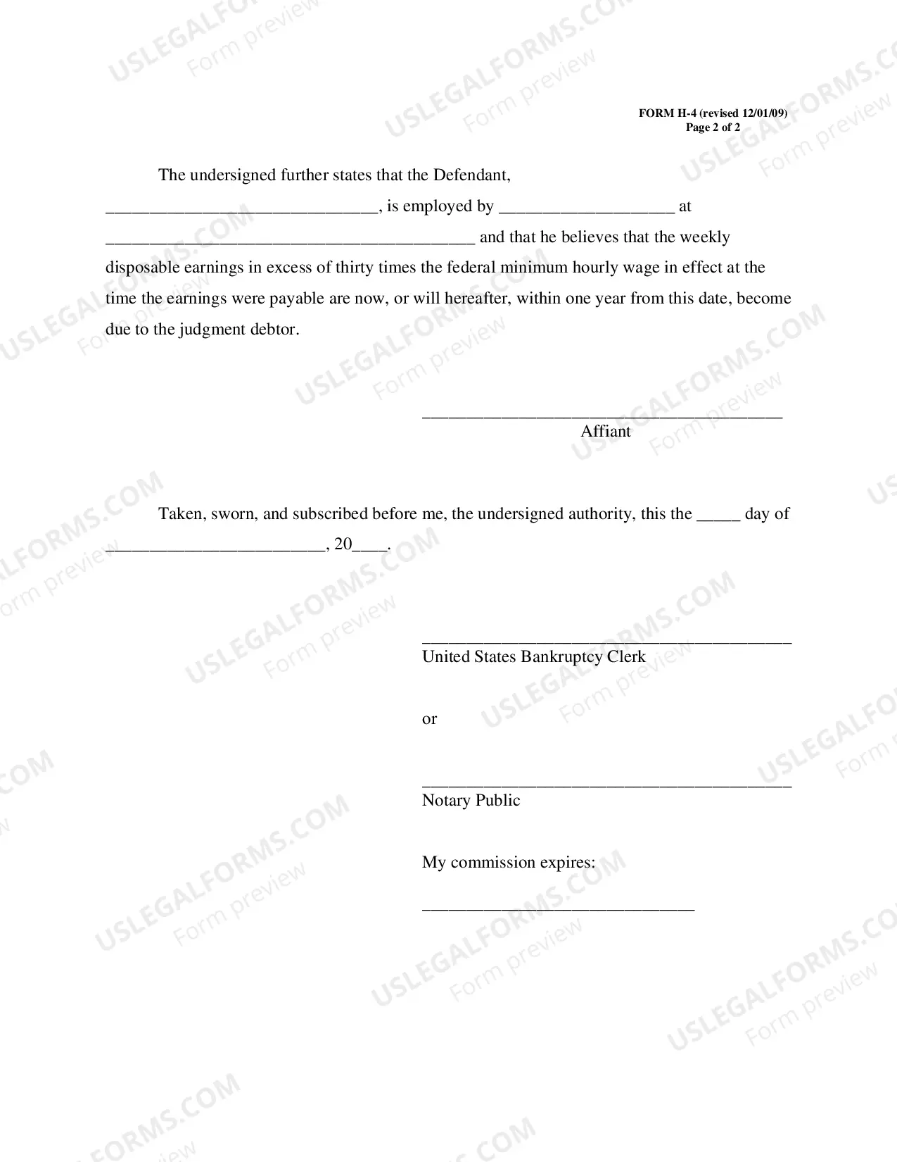 Preview Affidavit for Suggestee Execution