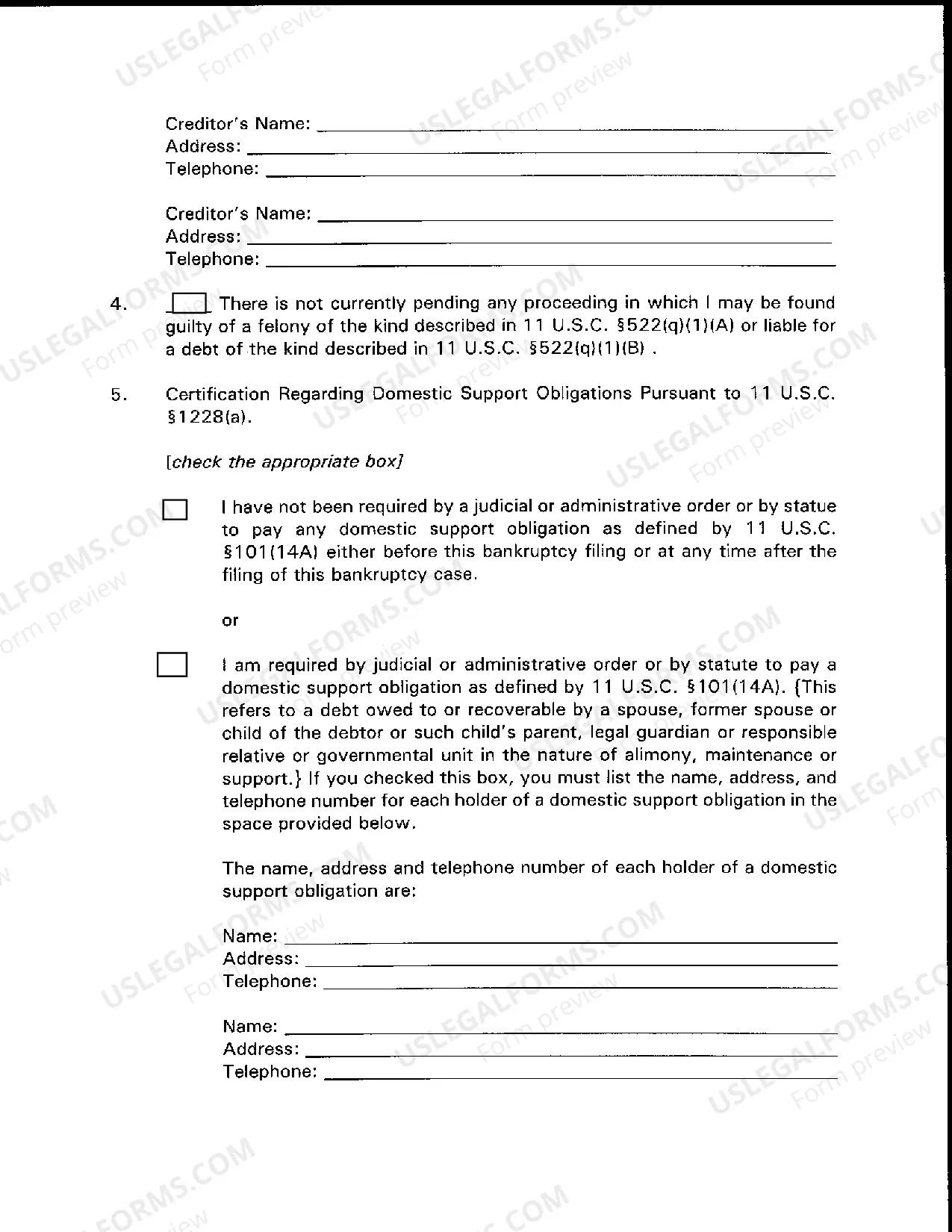 Preview Chapter 12 Affidavit for Entry of Discharge Order After Completion of Plan Payments
