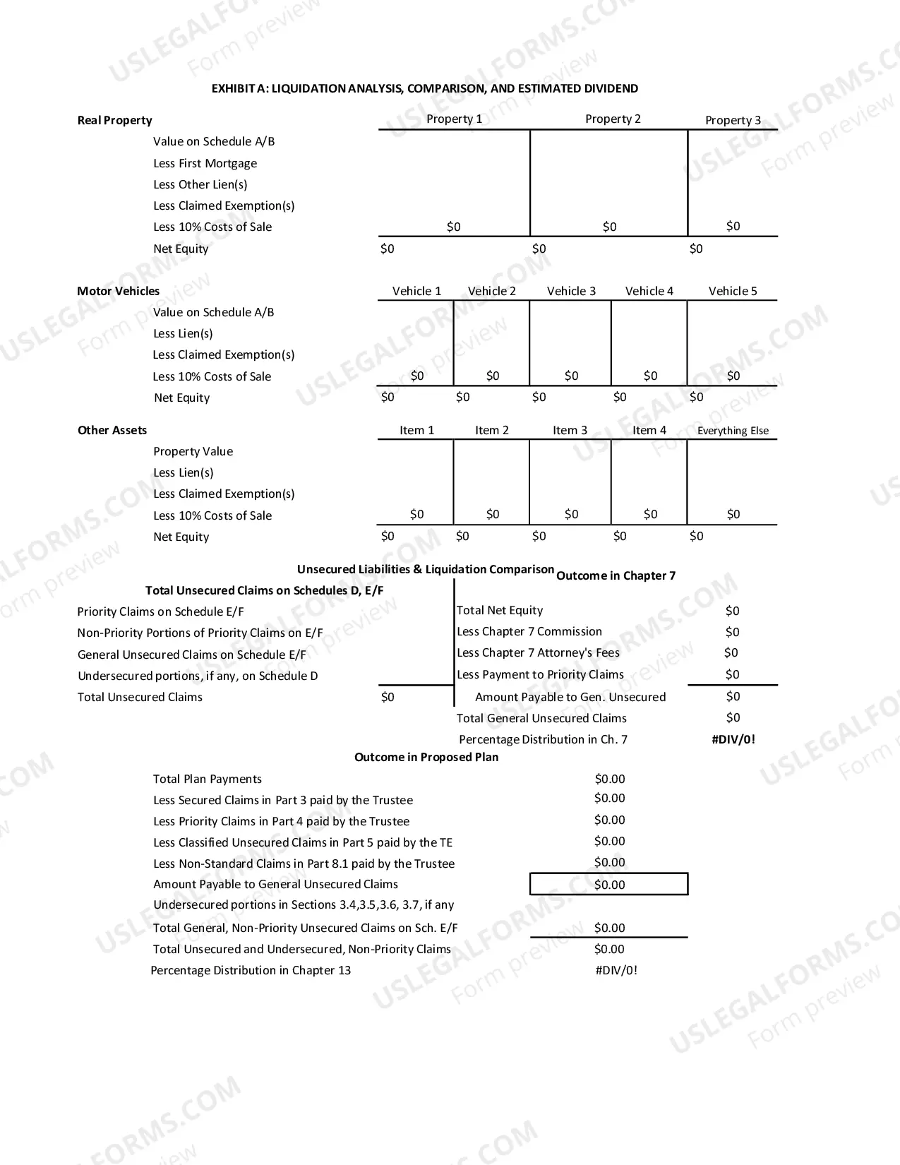 Preview Chapter 13 Plan (Proposed Chapter 13 Plan)