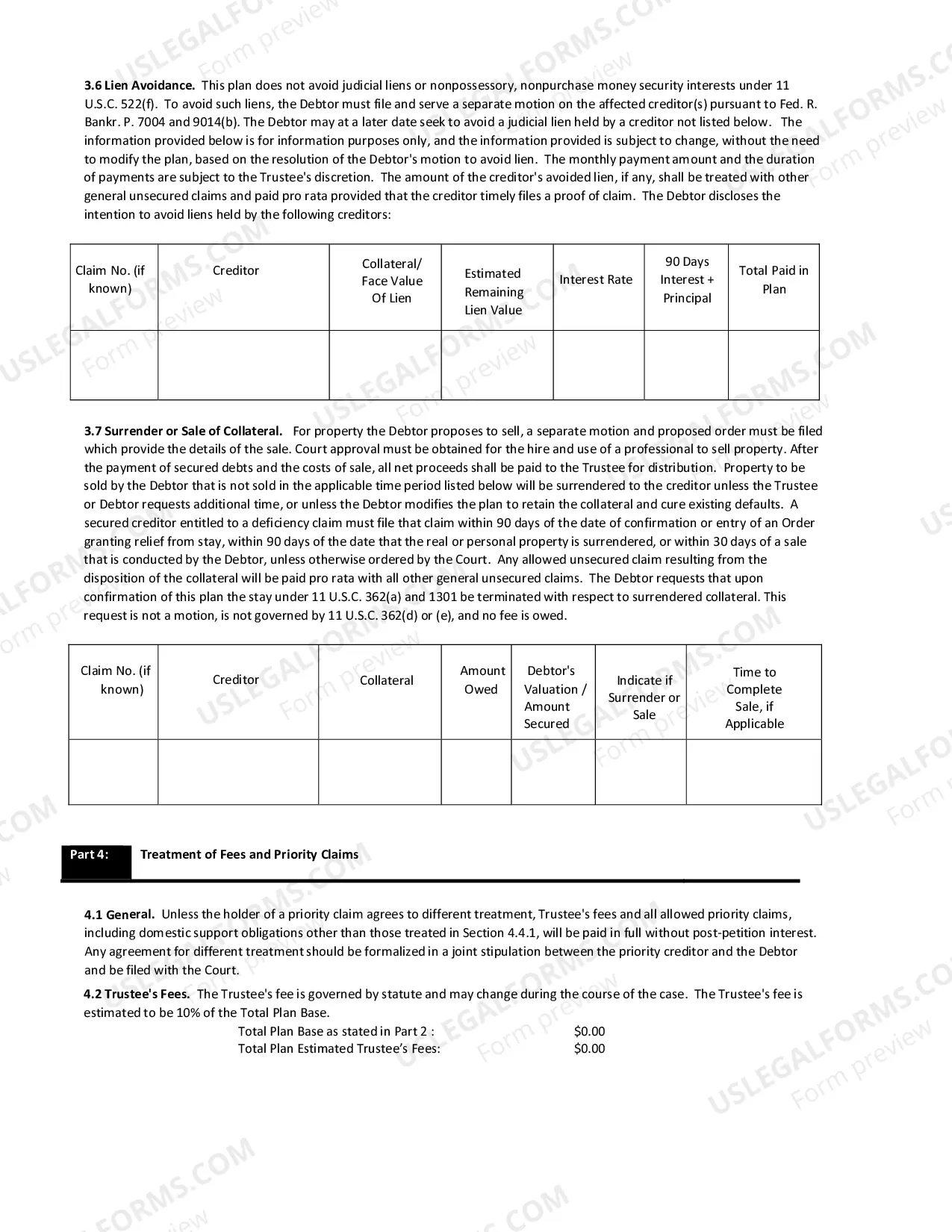 Preview Chapter 13 Plan (Proposed Chapter 13 Plan)