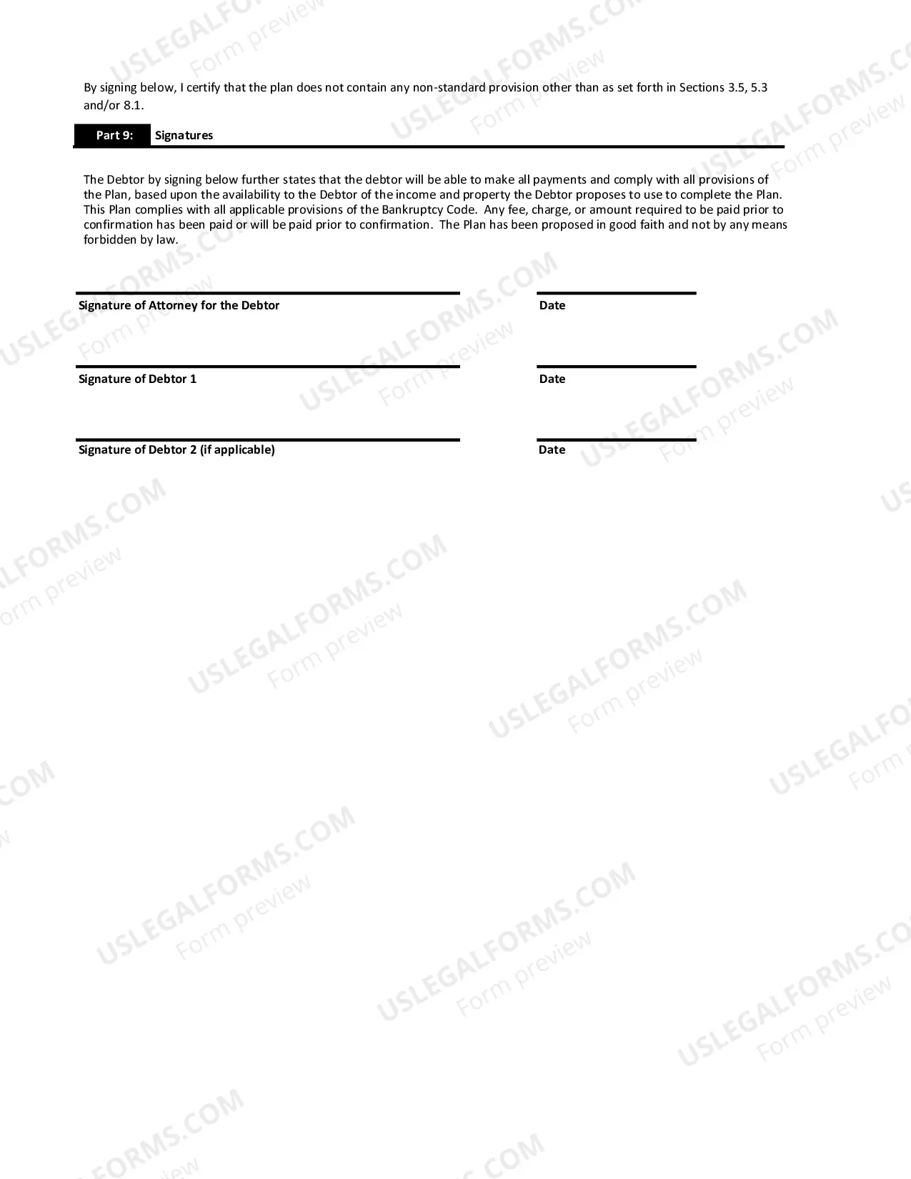 Preview Chapter 13 Plan (Proposed Chapter 13 Plan)