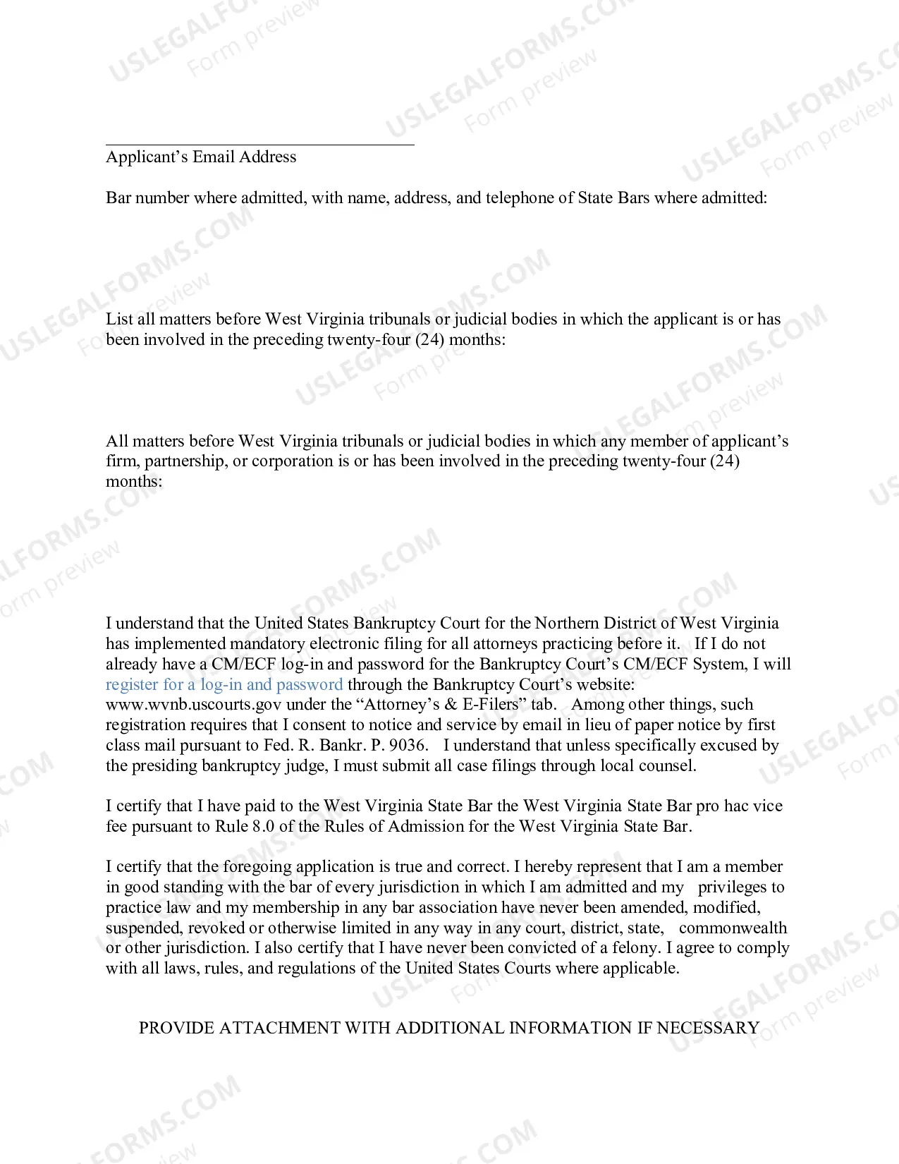 Preview Application to Proceed Pro Hac Vice in an Adversary Case