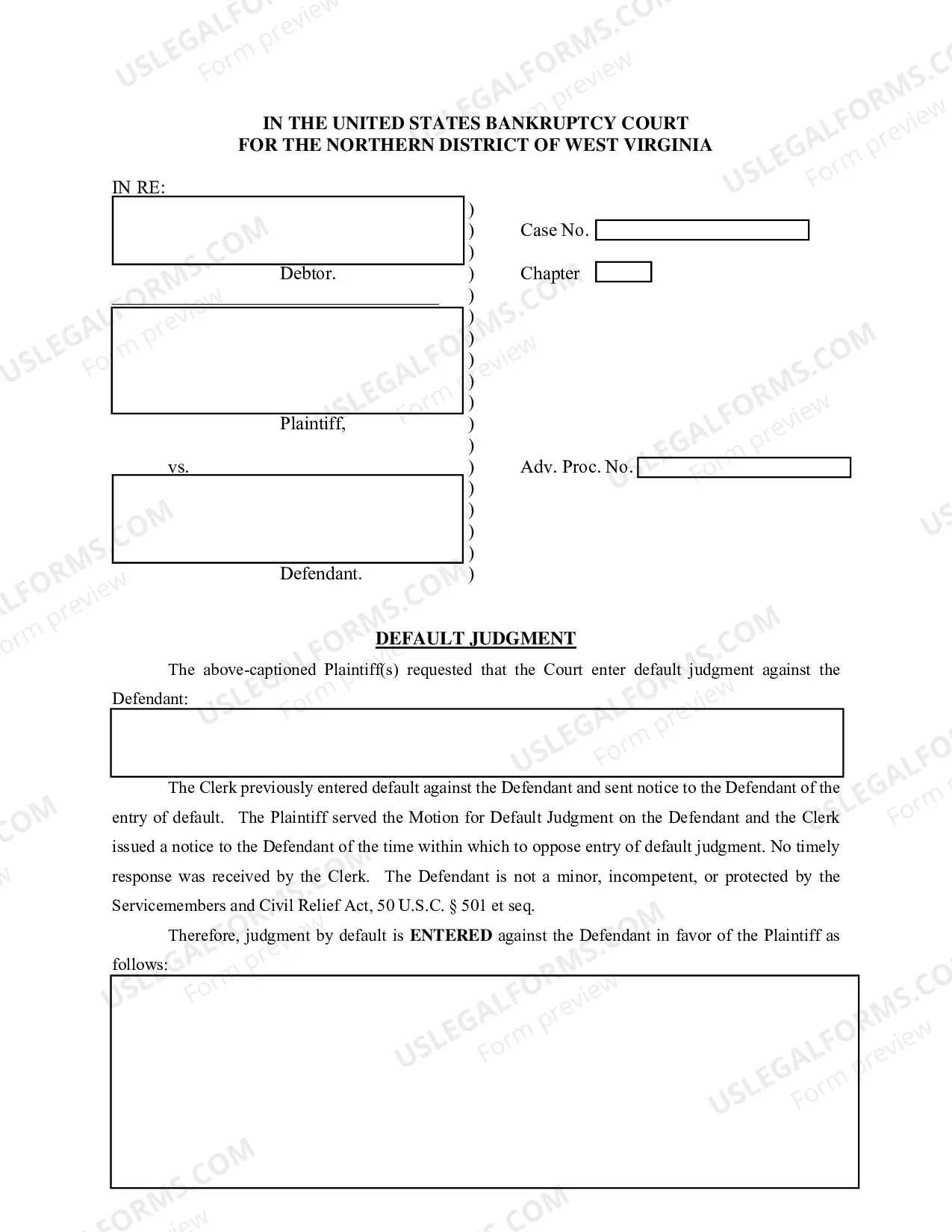 Preview Model Motion for Default Judgment and Proposed Order