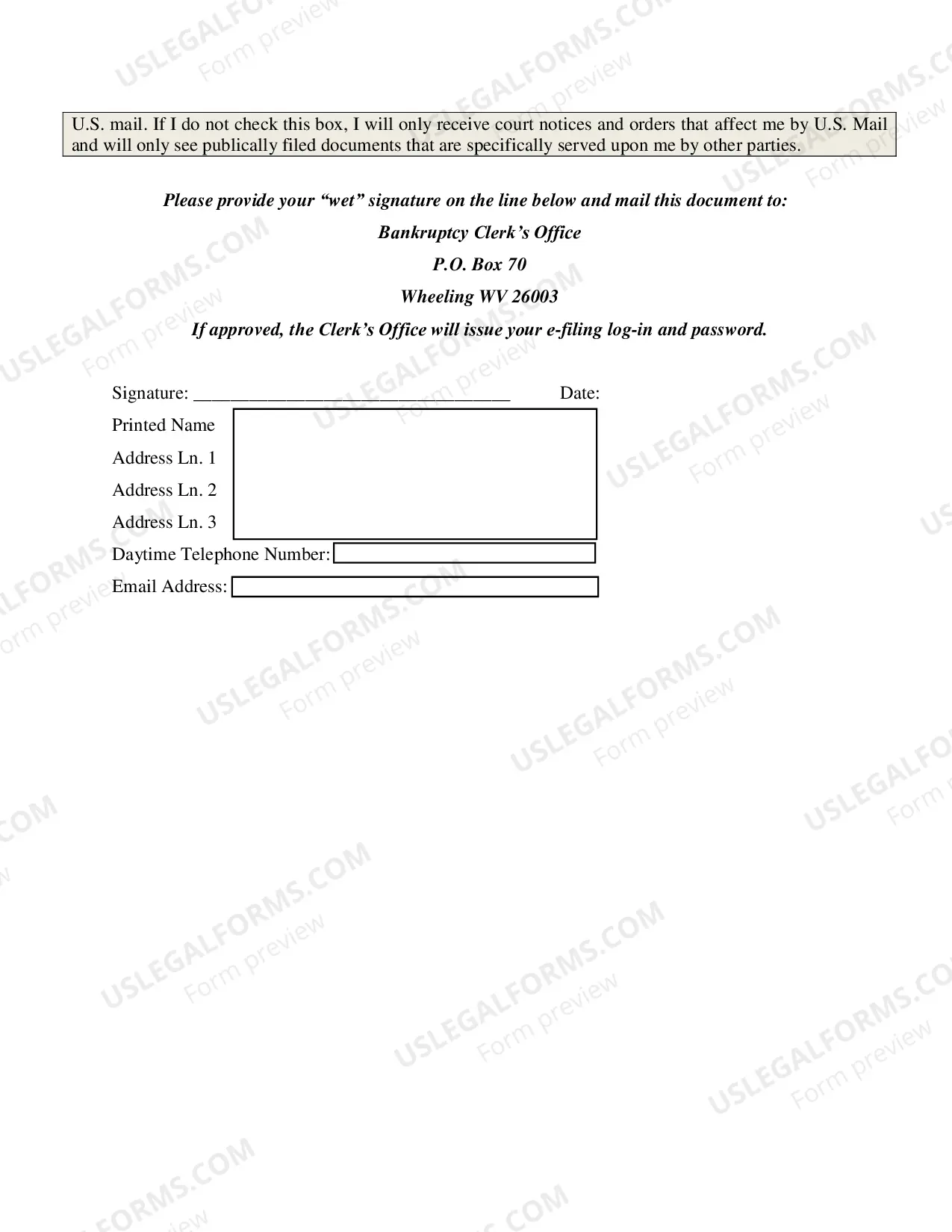 Preview Pro Se E-Filing and Request for E-Notices