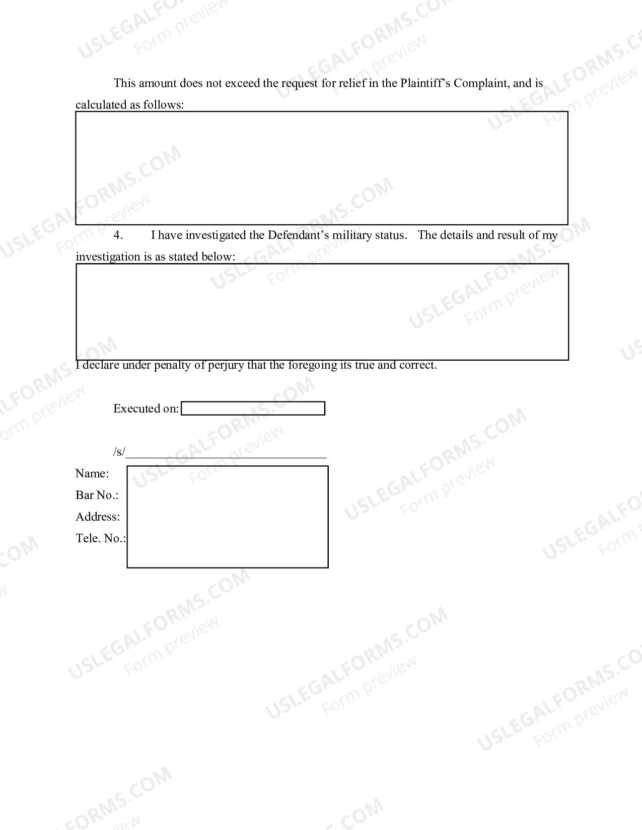Preview Request for Clerk's Entry of Default Judgment, Declaration, and Proposed Order
