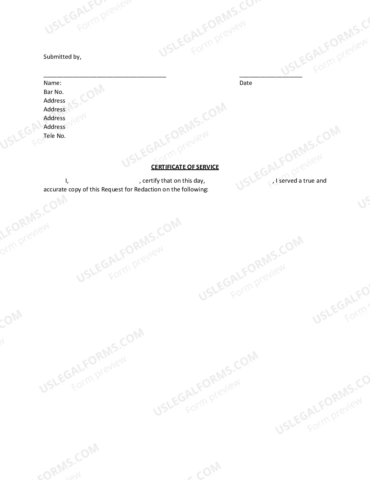 Preview Request for Redaction of Personal Identifiers