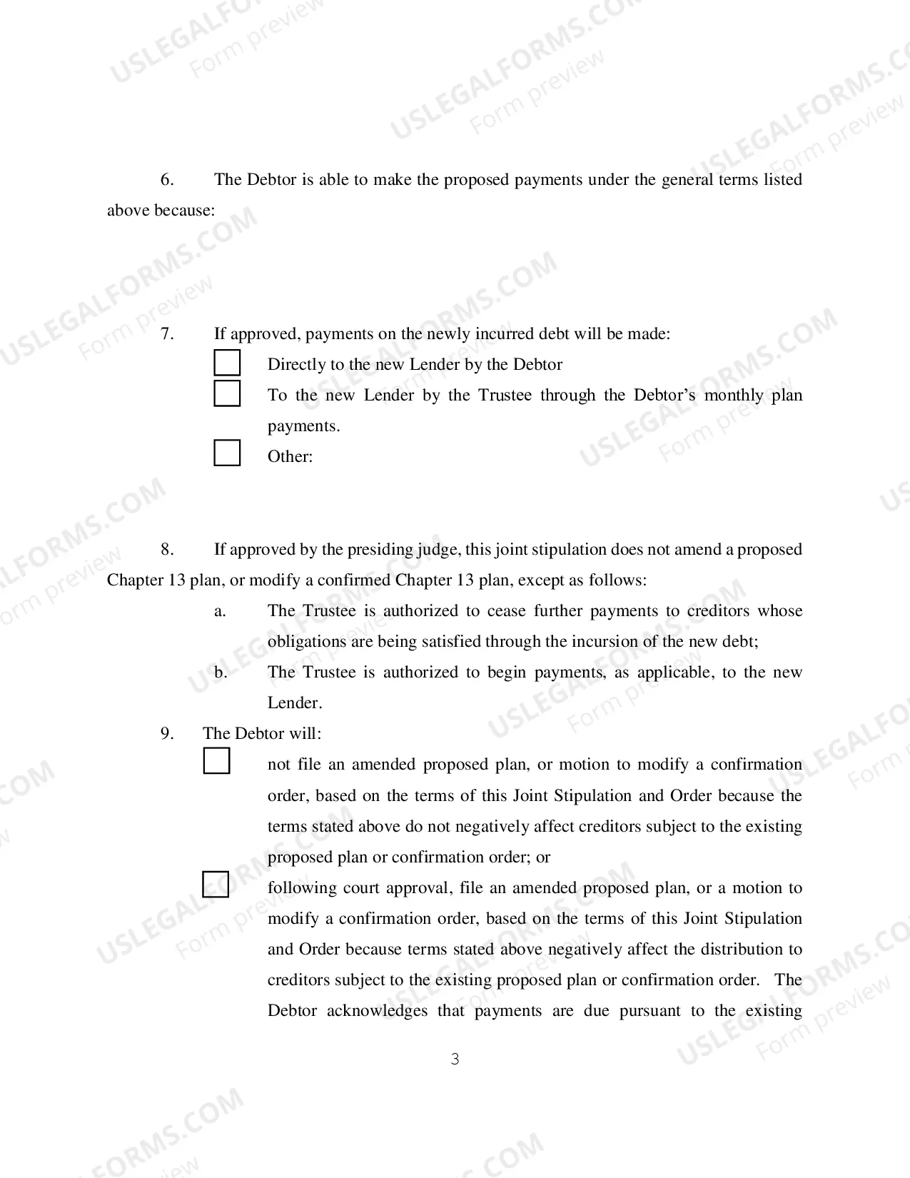 Preview Stipulation Authorizing Post Petition Debt in Chapter 13