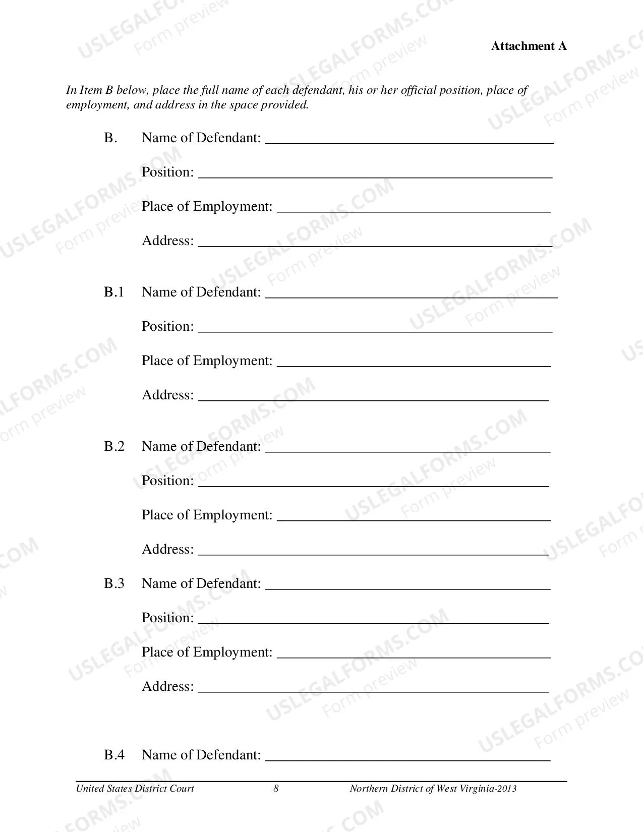 Preview Other Pro Se Prisoner Form Packet